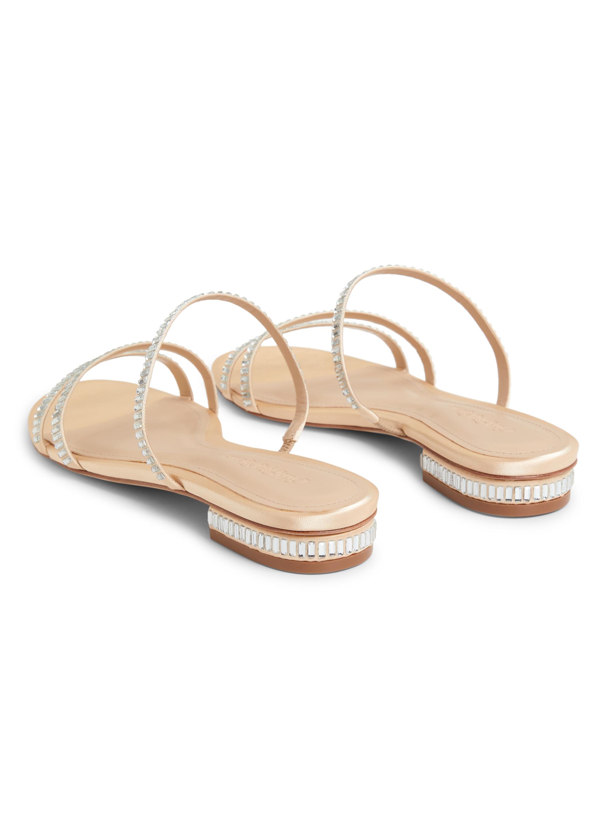 Saks Fifth Avenue Crystal-Embellished Flat Sandals Saks Fifth Avenue