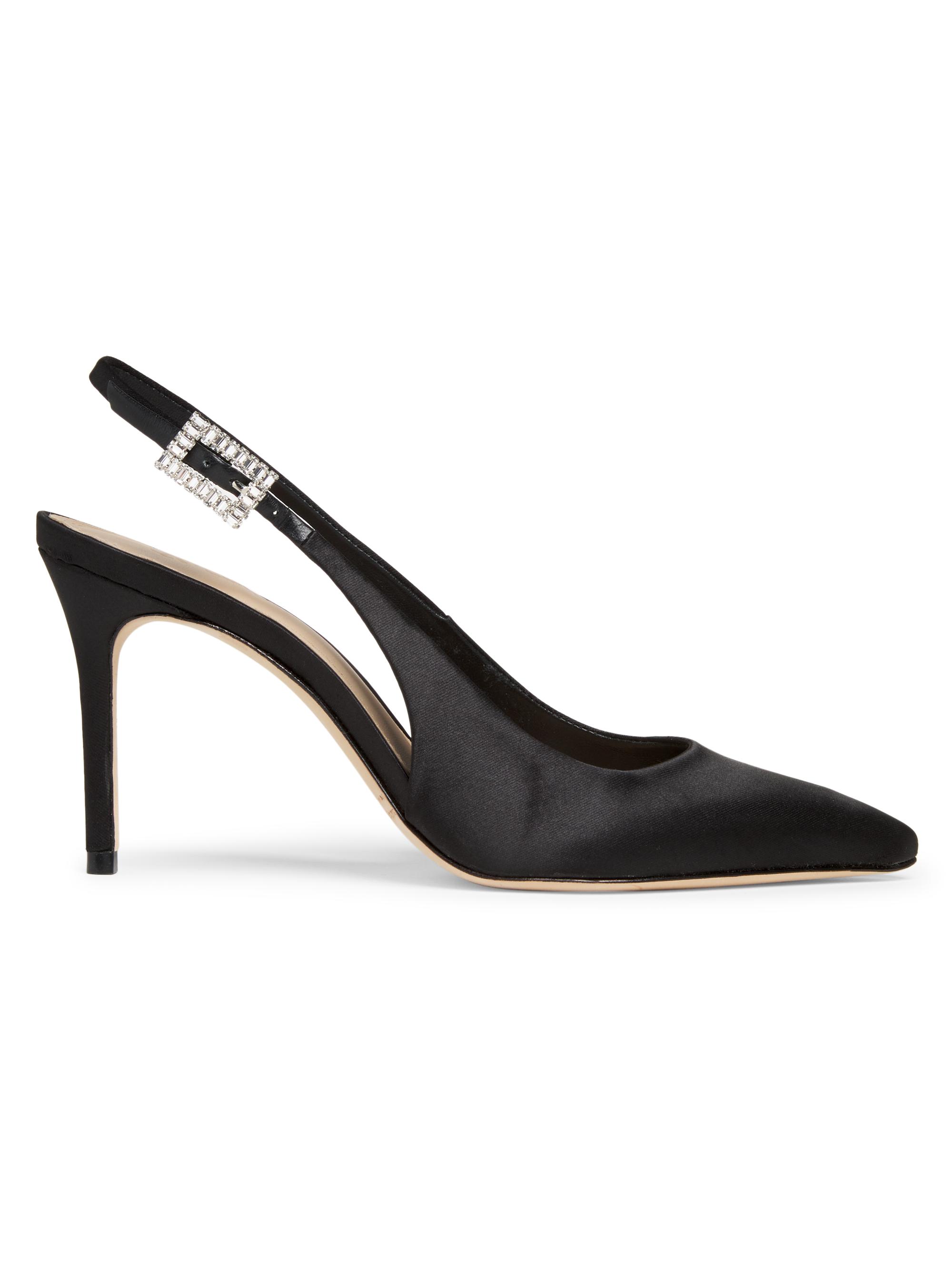 Saks Fifth Avenue 85MM Crystal-Buckle Satin Slingback Pumps | Saks