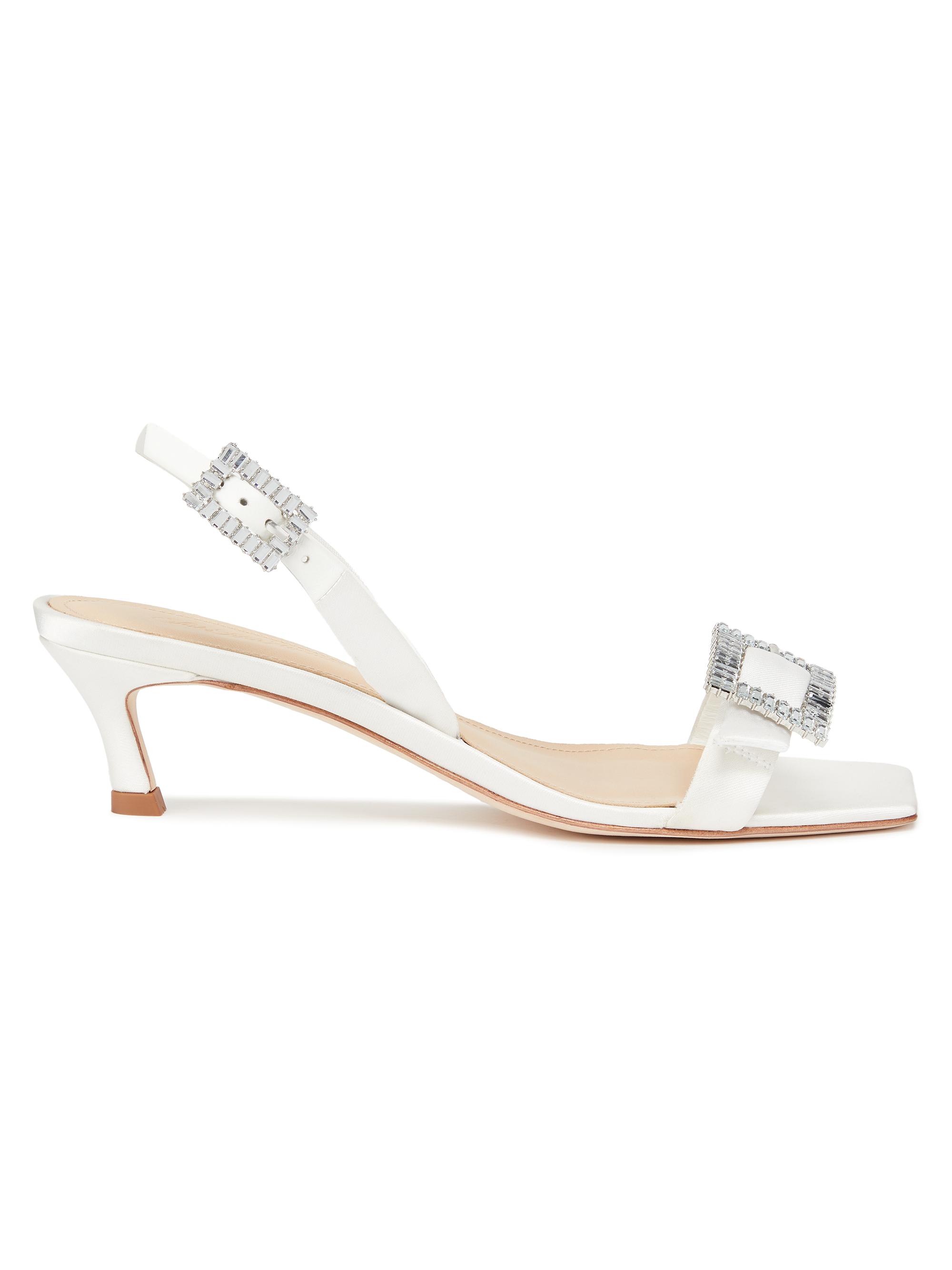 Saks Fifth Avenue Women's 45MM Satin Slingback Sandals - White
