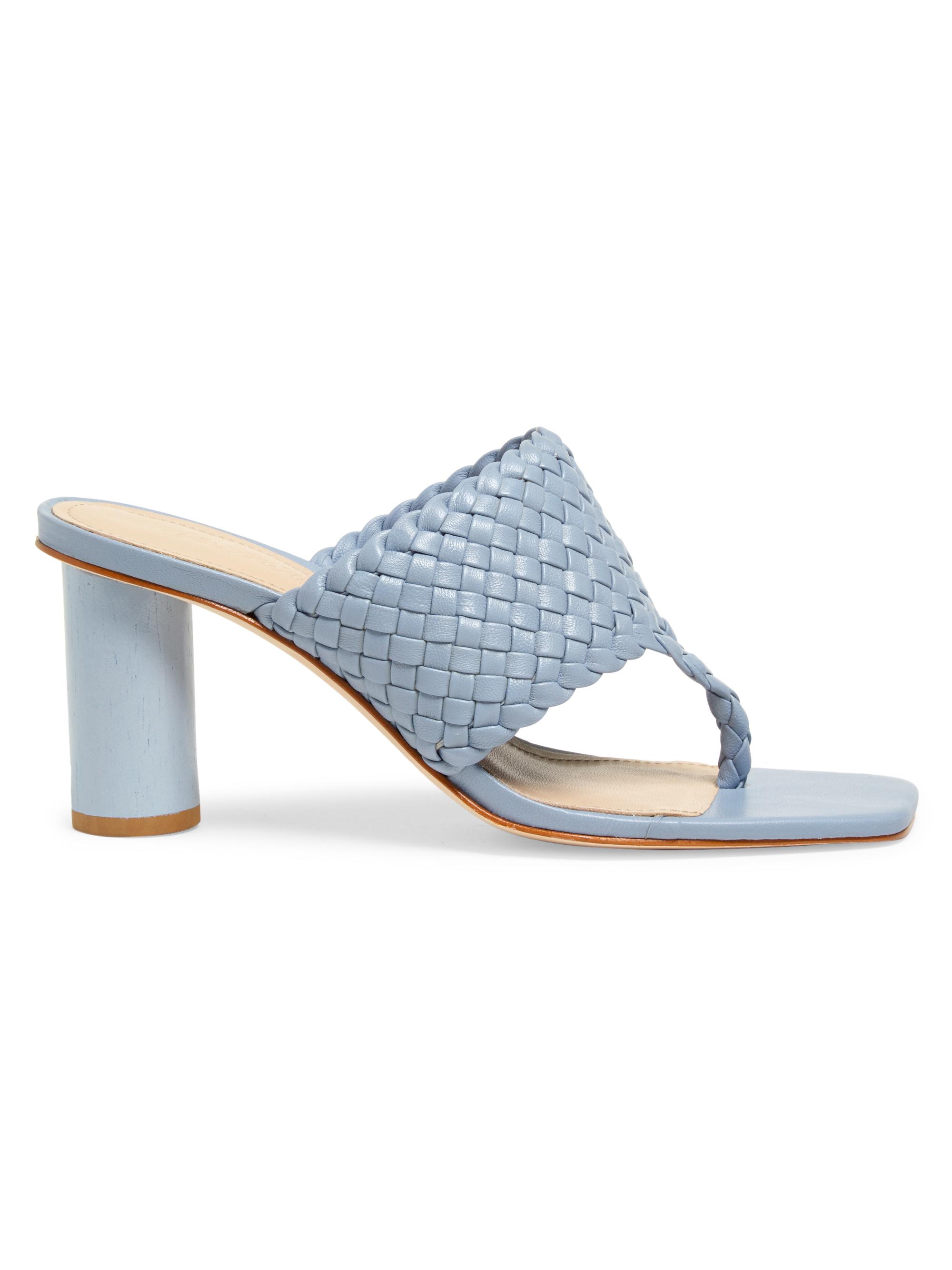Saks Fifth Avenue Women's 70MM Leather Sandals - Sky Blue