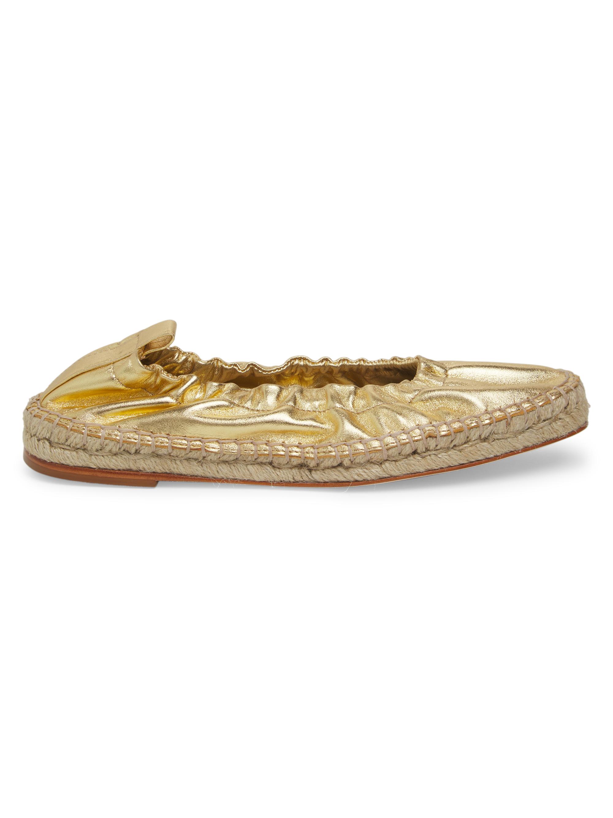 Saks Fifth Avenue Women's Metallic Leather Espadrilles - Light Gold