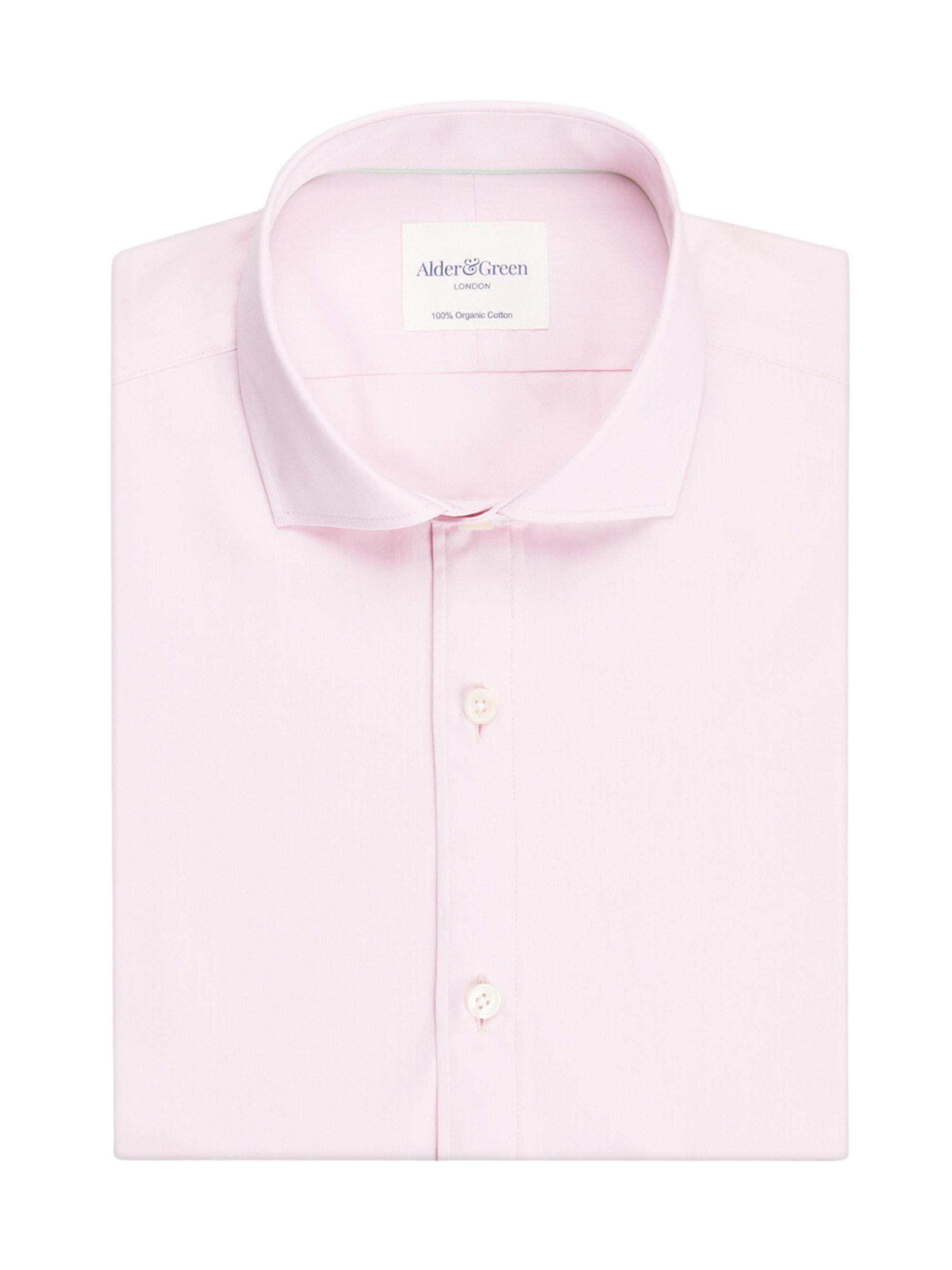 Alder & Green Men's Cotton Twill Slim-Fit Shirt - Pink