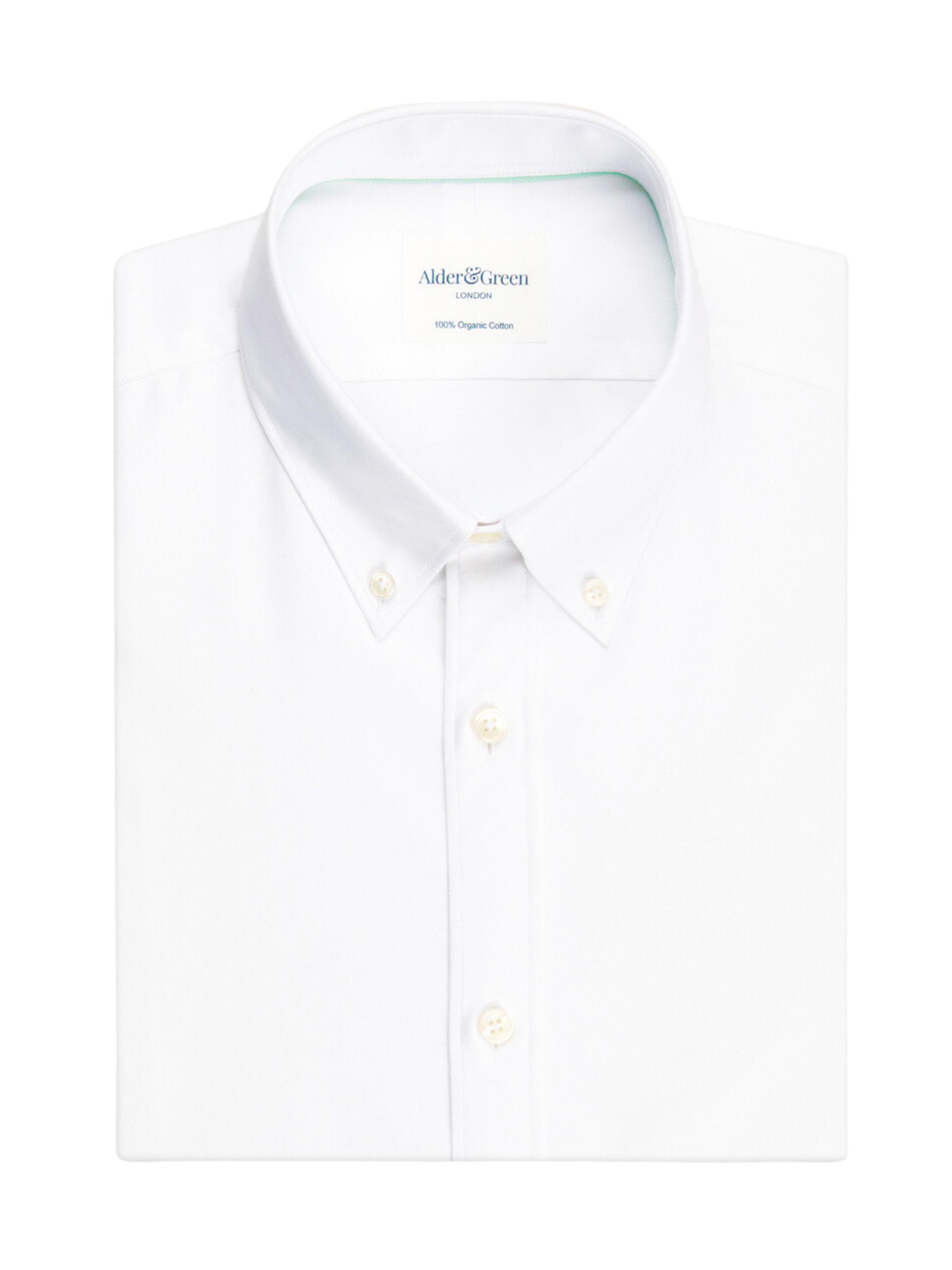 Alder & Green Men's Oxford Slim-Fit Shirt - White