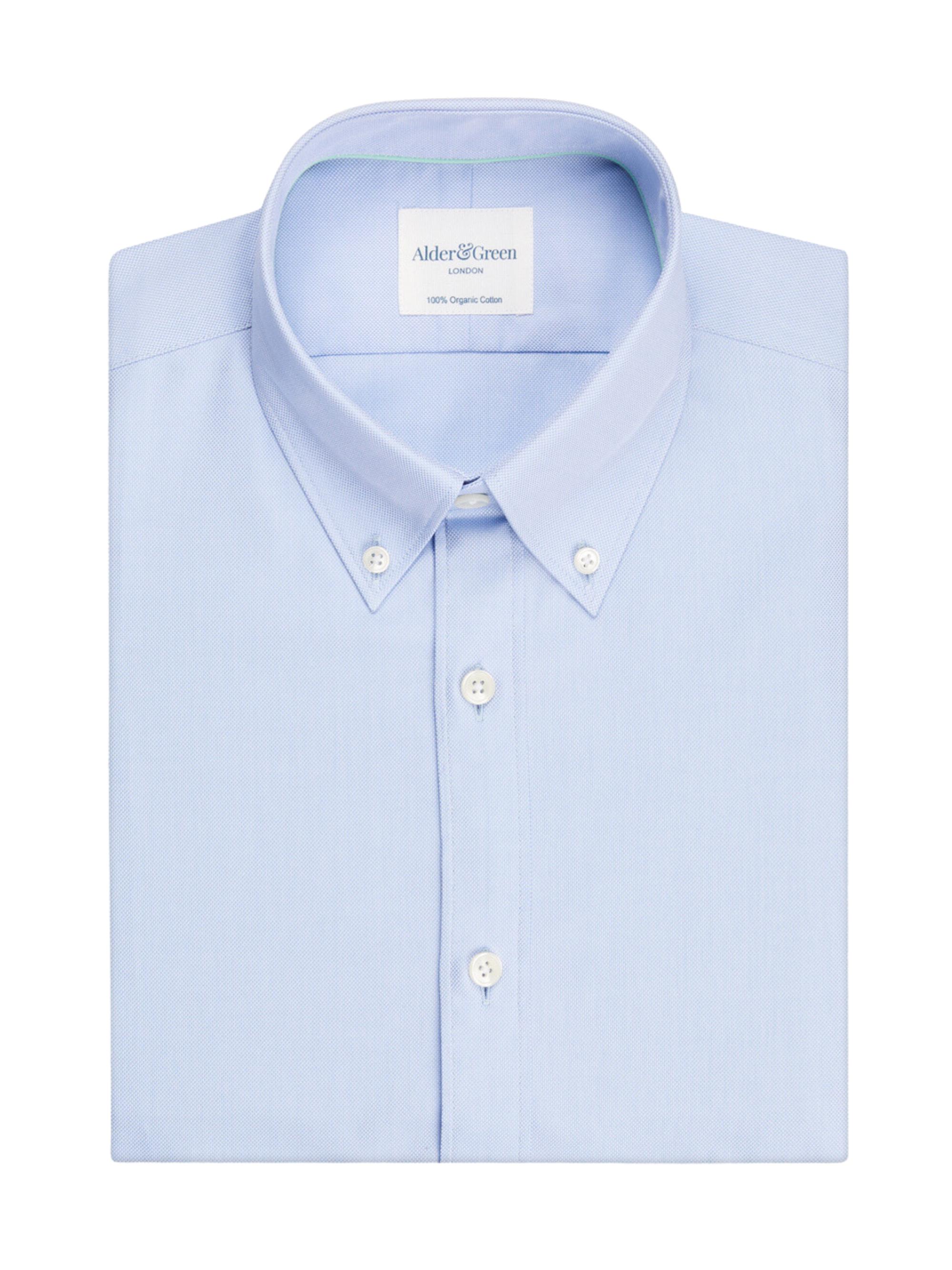Alder & Green Men's Oxford Slim-Fit Shirt - Blue