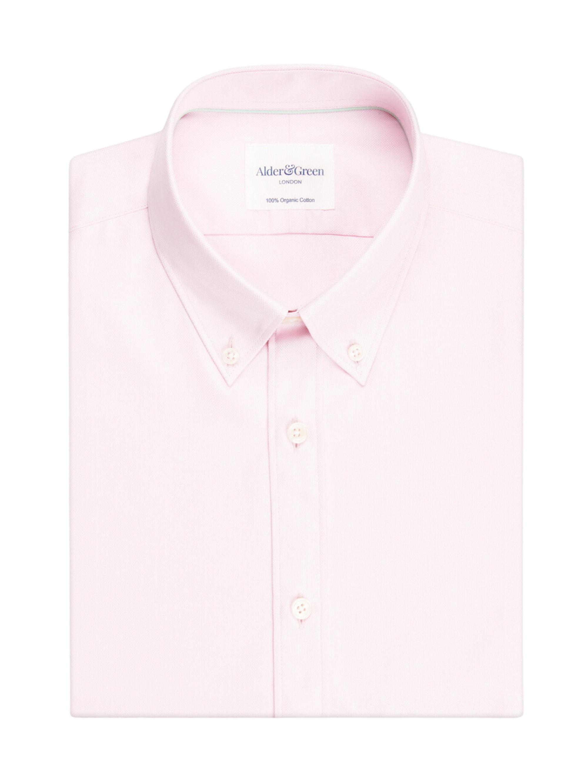 Alder & Green Men's Oxford Slim-Fit Shirt - Pink