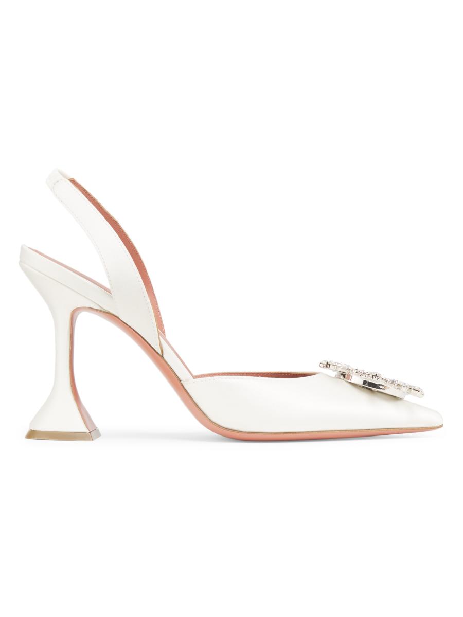 Amina Muaddi Begum 95MM Satin Slingback Pumps | Saks Fifth