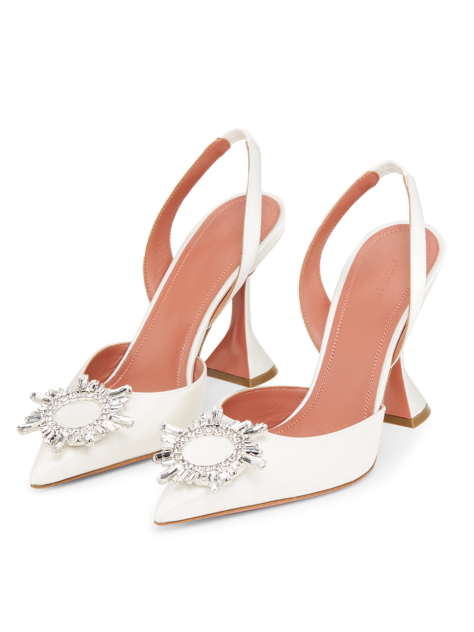 Amina Muaddi Begum 95MM Satin Slingback Pumps | Saks Fifth Avenue