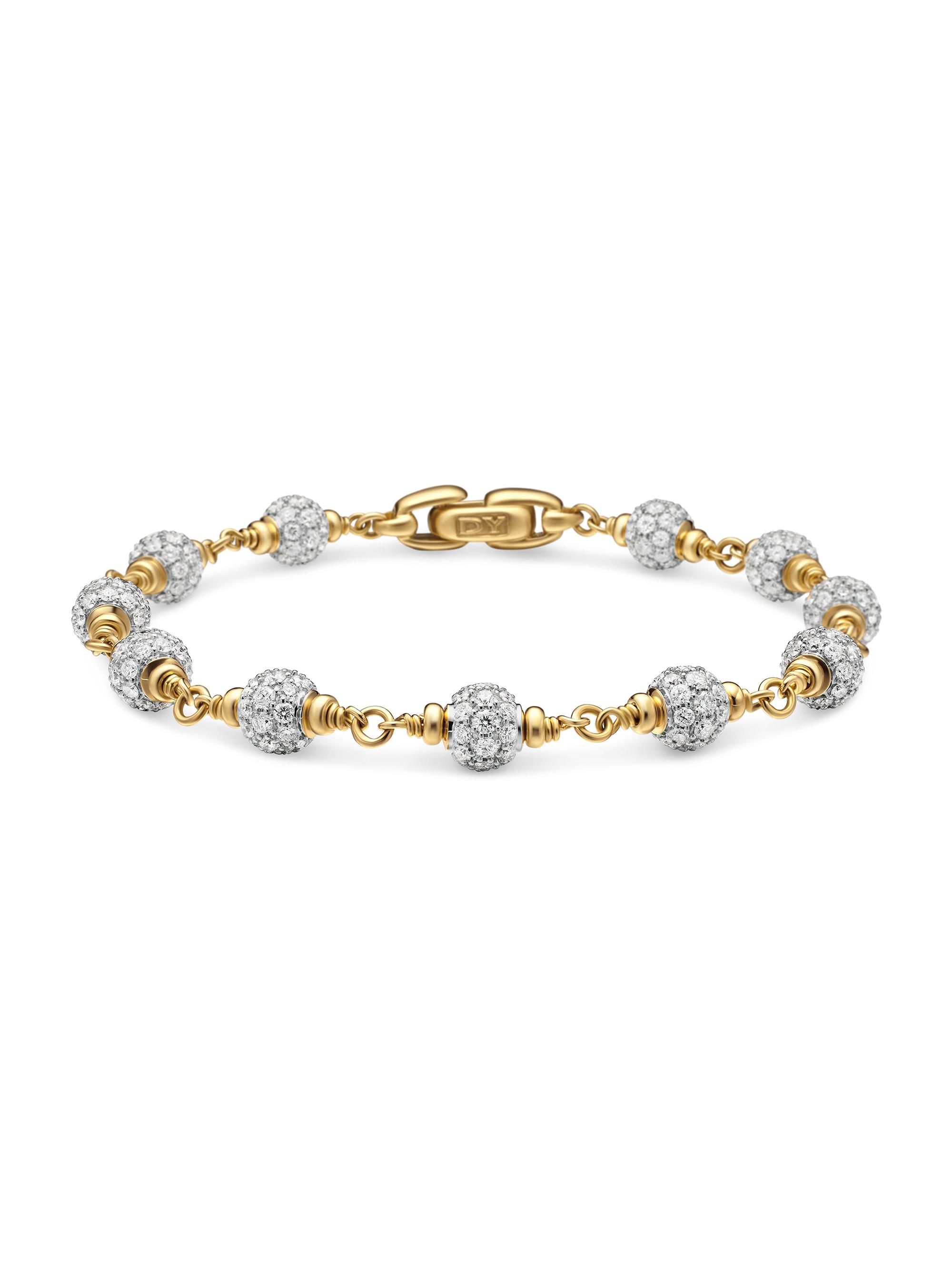 David Yurman Men's Spiritual Beads Rosary Bracelet in 18K Yellow Gold - Gold Diamond