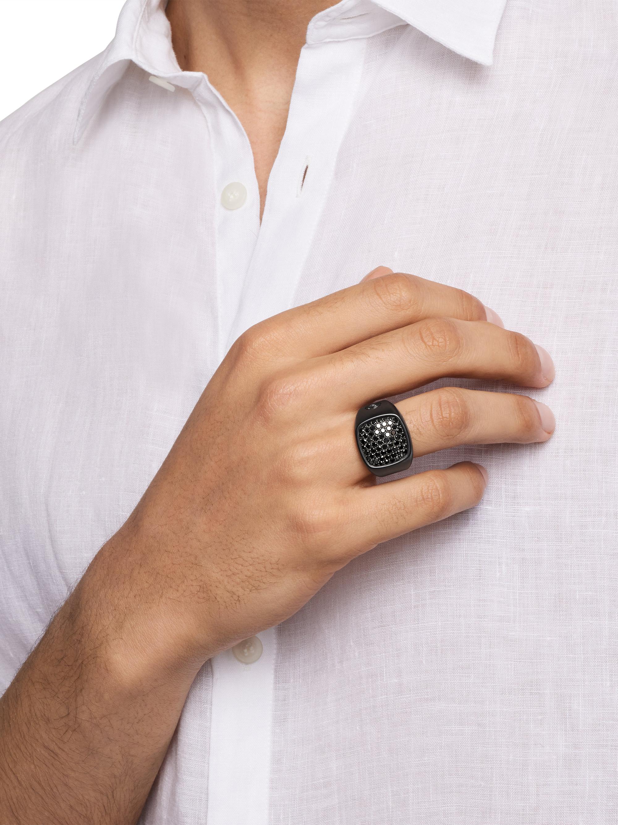 David Yurman Streamline Signet Ring In Titanium | Saks Fifth