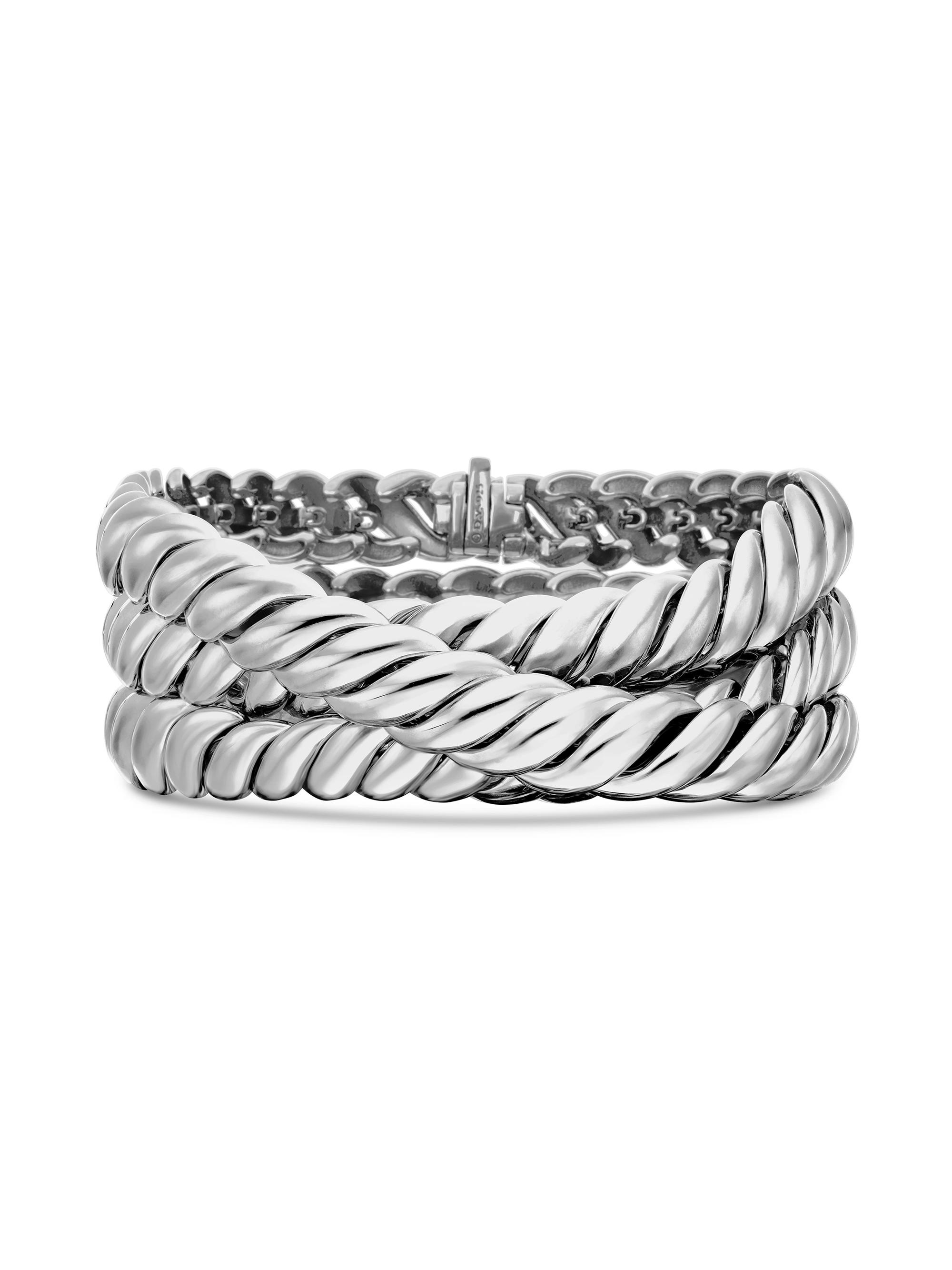 David Yurman Women's Sculpted Cable Triple Wrap Bracelet in Sterling Silver - Silver