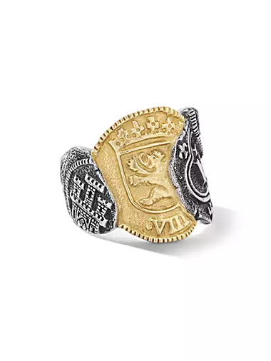 Shipwreck Cigar Band Ring In Sterling Silver