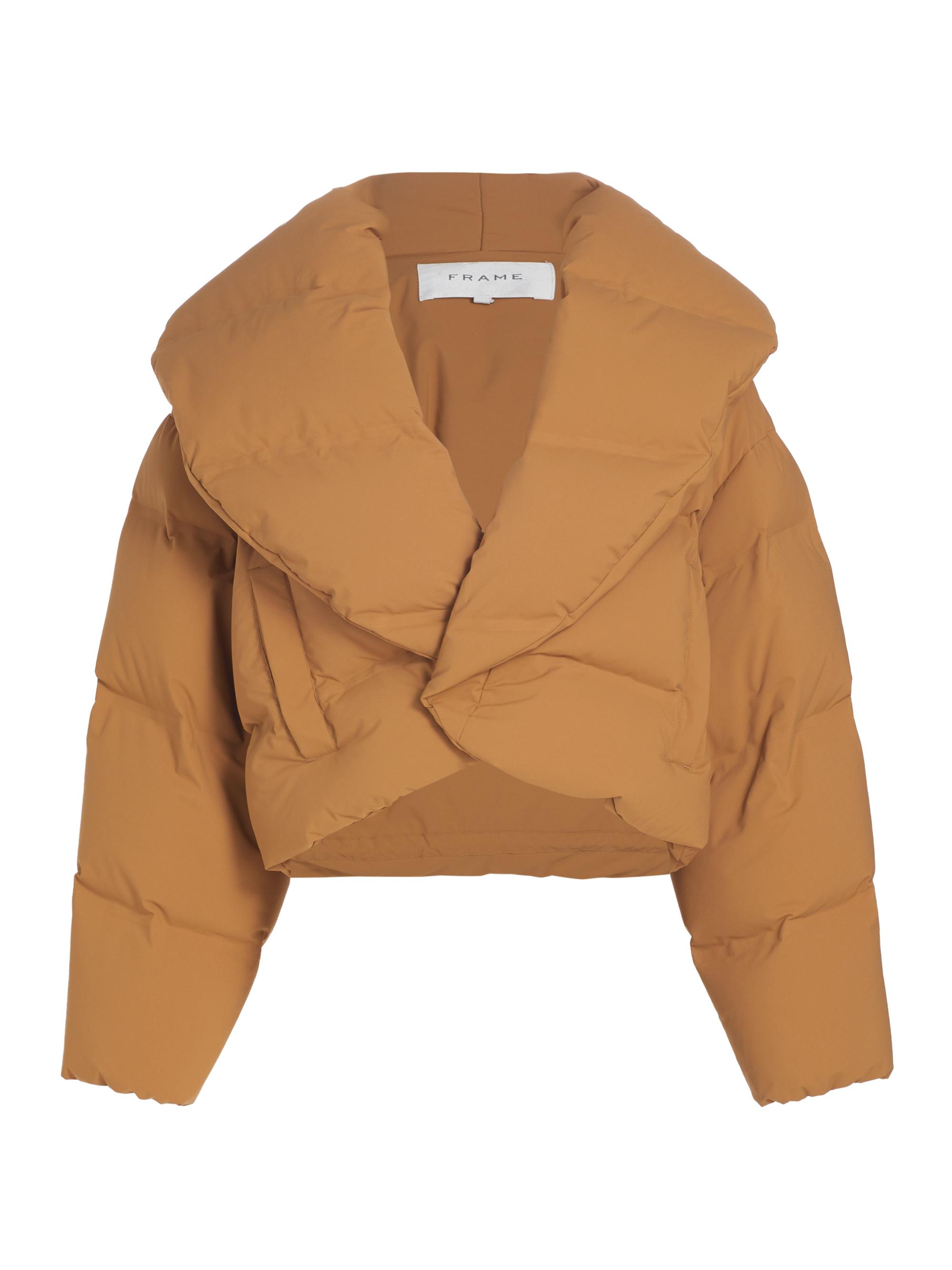 Frame Shawl-Collar Cropped Puffer Jacket | Saks Fifth Avenue