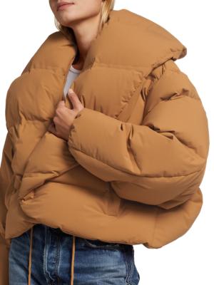 shawl collar puffer coat