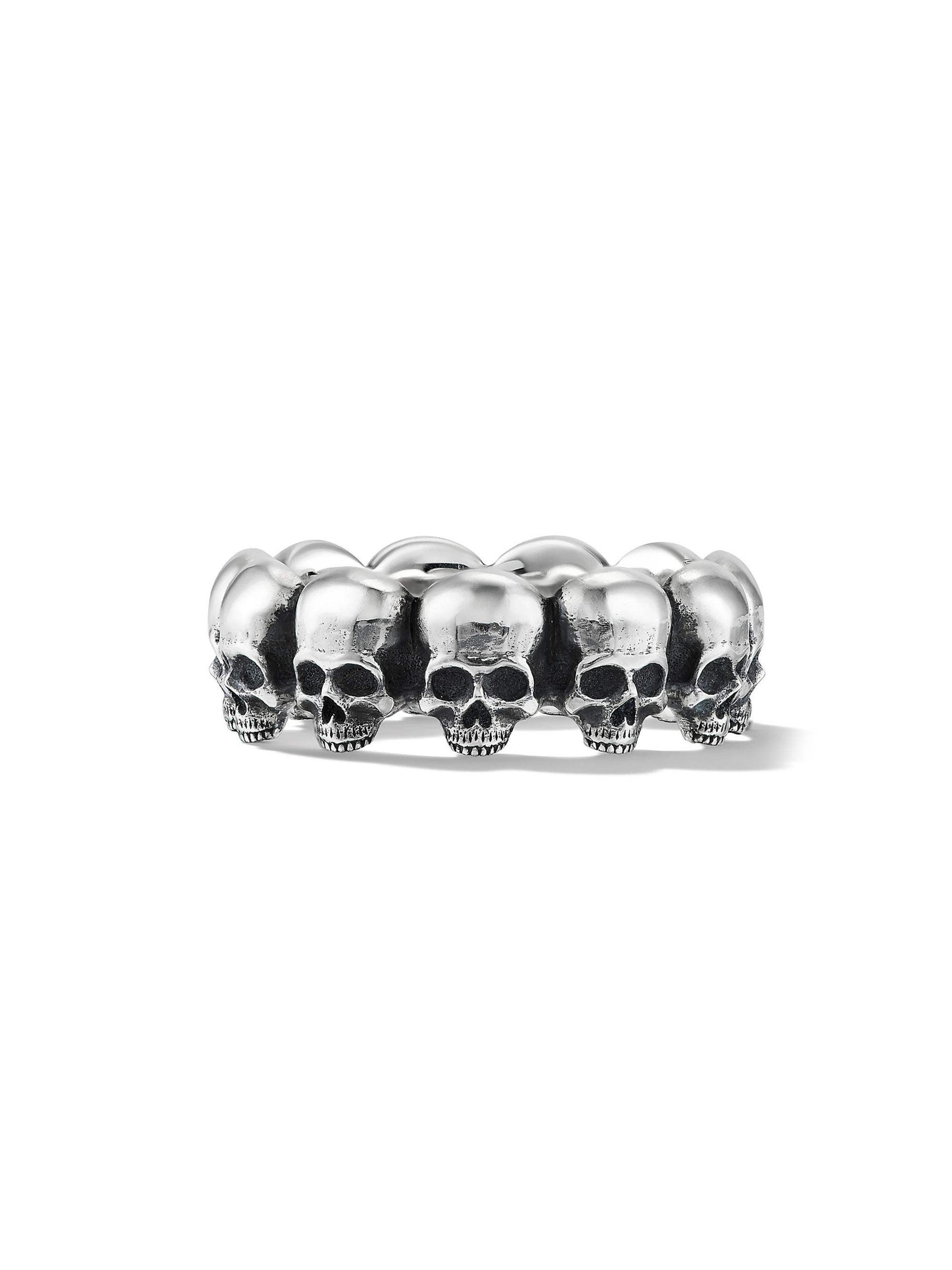 David Yurman Men's Memento Mori Skull Band Ring In Sterling Silver - Silver