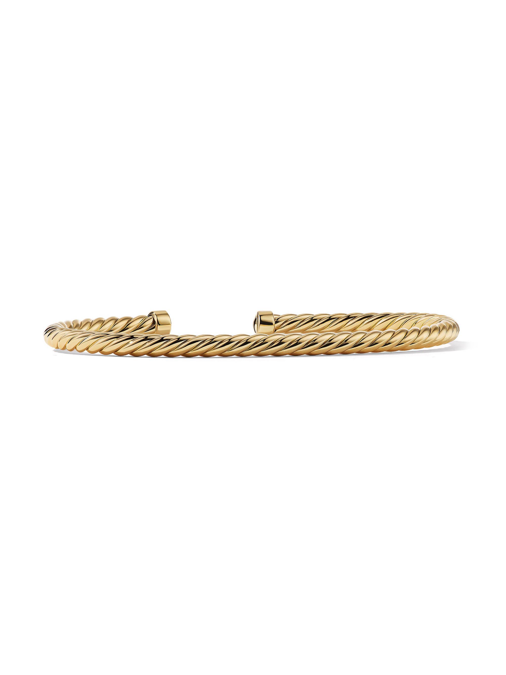 David Yurman Men's Cable Cuff Bracelet In 18K Yellow Gold - Gold