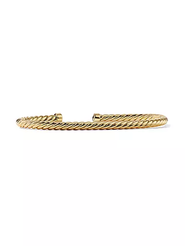 Cable Cuff Bracelet In 18K Yellow Gold