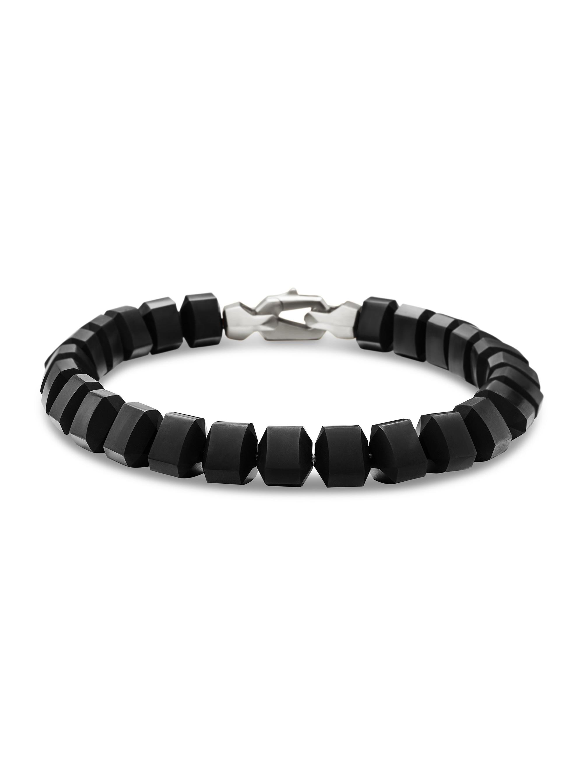 David Yurman Men's Spiritual Beads Bracelet In Sterling Silver - Black Onyx