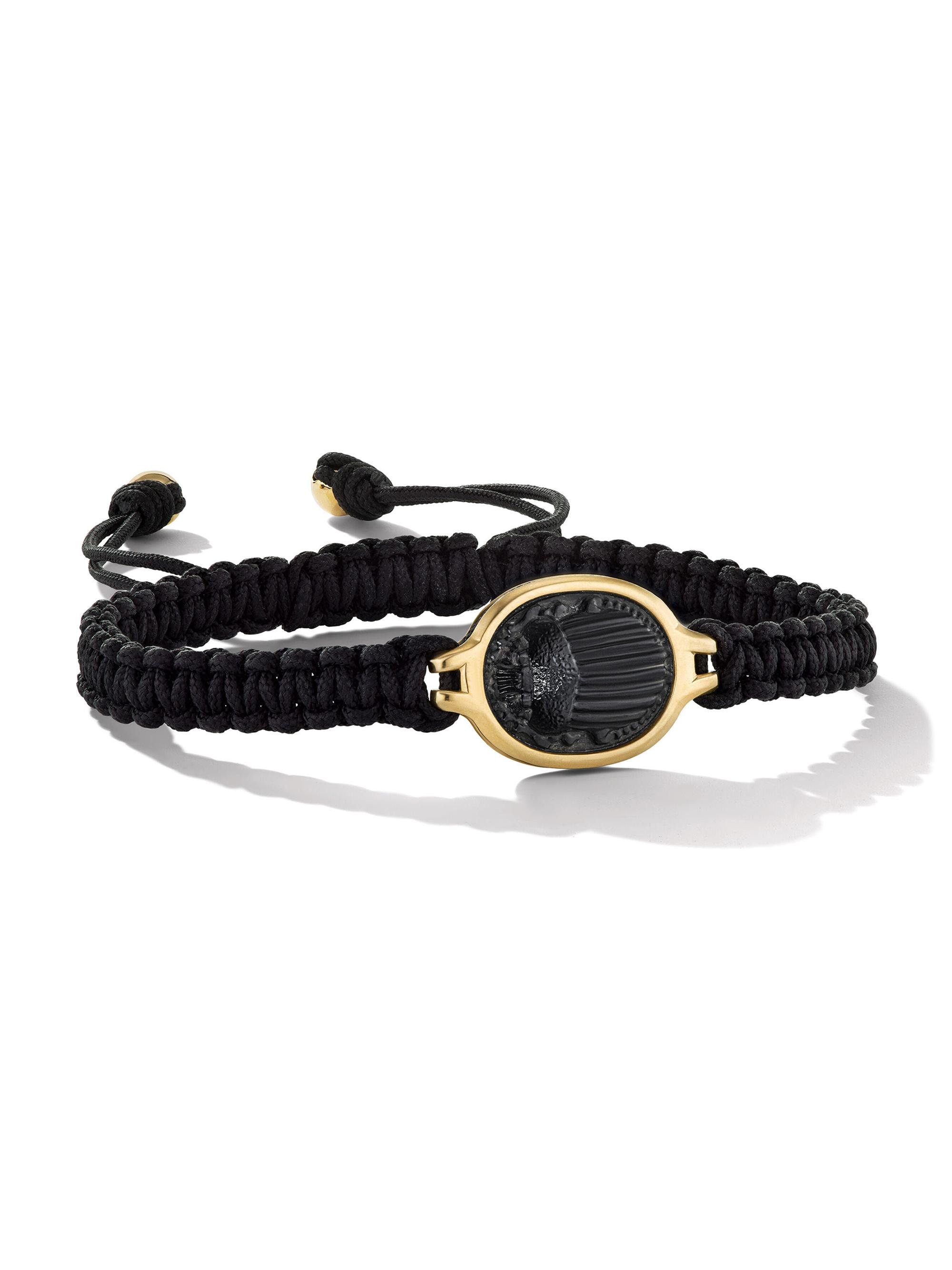 David Yurman Men's Cairo Scarab Nylon Woven Bracelet - Black Onyx