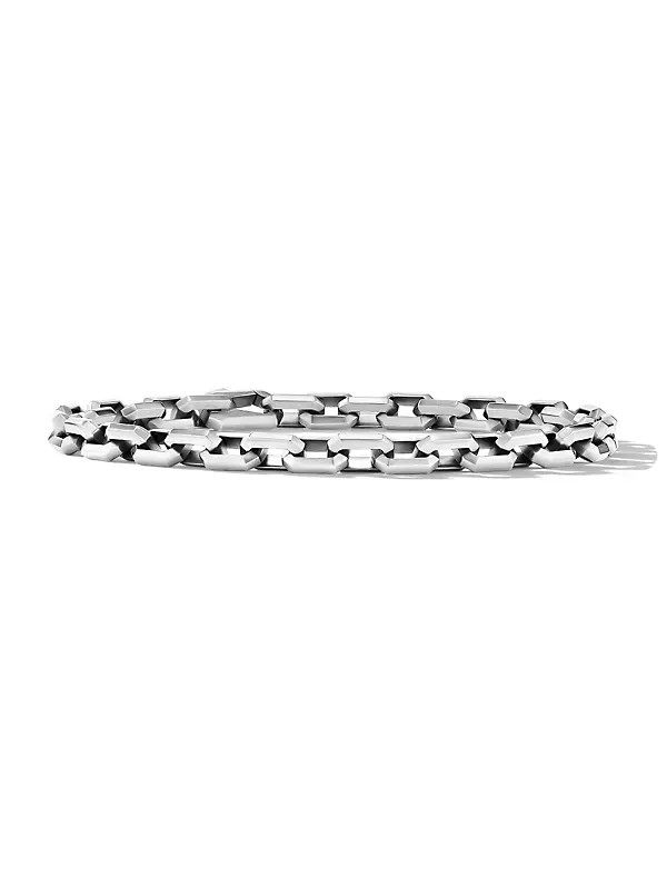 David Yurman Box Chain Bracelet with Stainless Steel and Sterling Silver, 7.3mm Men's Size Small