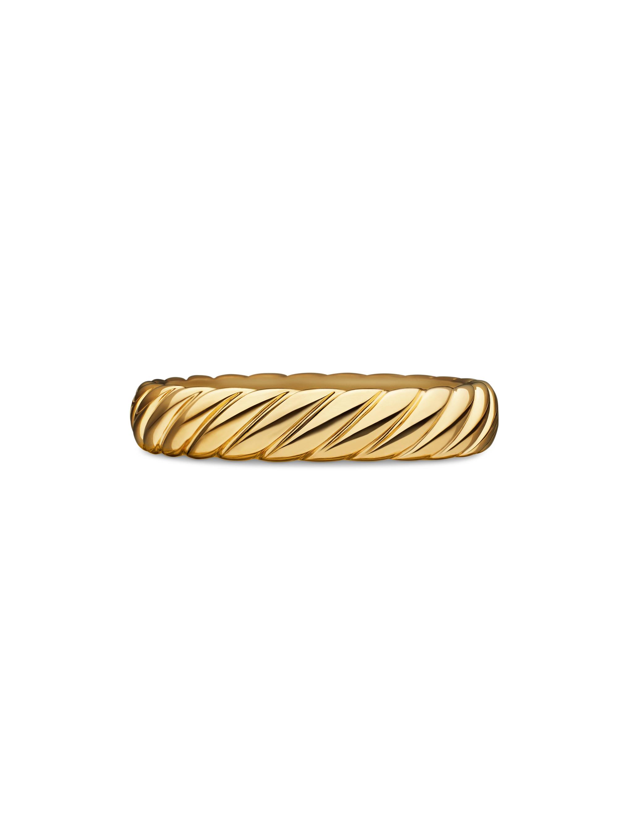David Yurman Men's Cable Band Ring In 18K Gold, 5mm - Gold