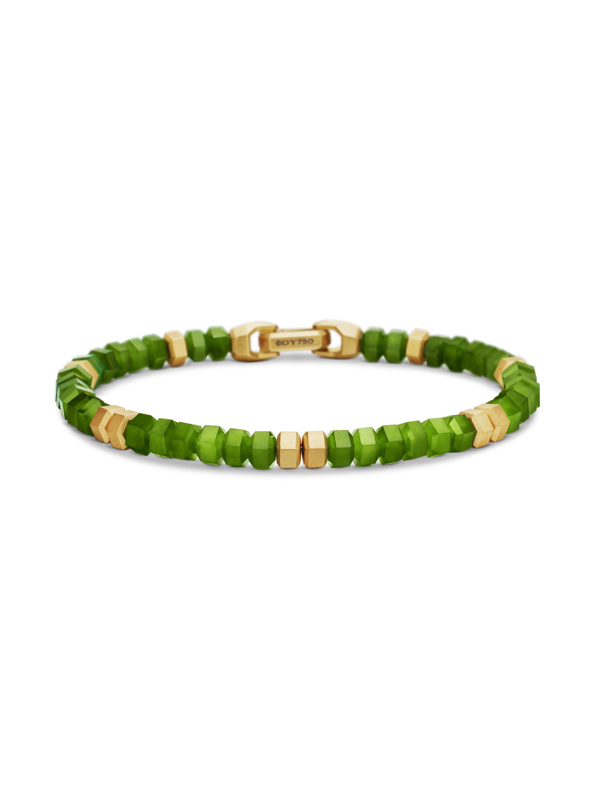 David Yurman Men's Hex Bead Bracelet - Nephrite Jade