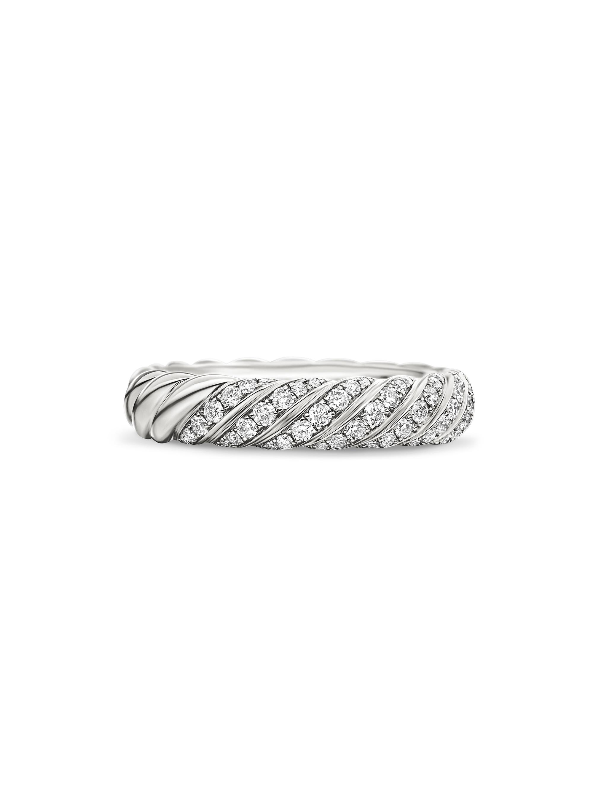 David Yurman Women's Sculpted Cable Band Ring In 18K White Gold - White Gold