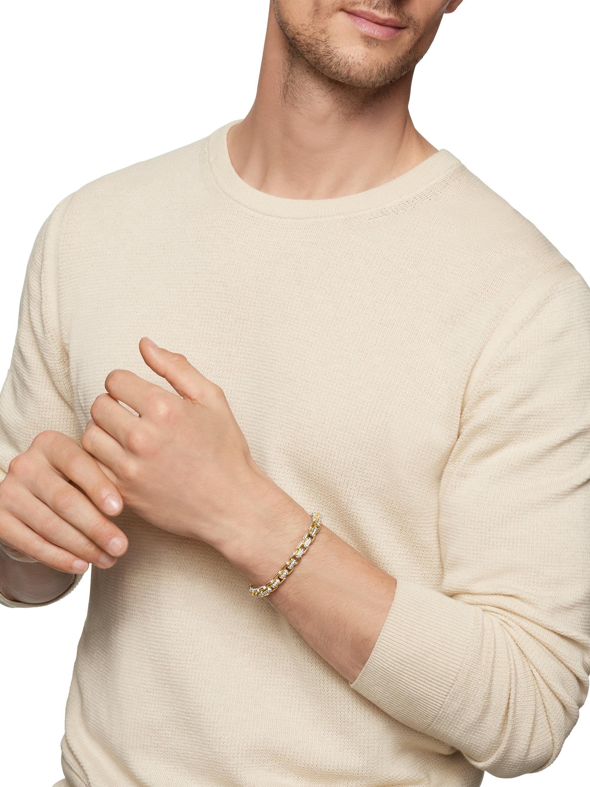 David Yurman Men's Box Chain Bracelet In 18K Yellow Gold - Gold