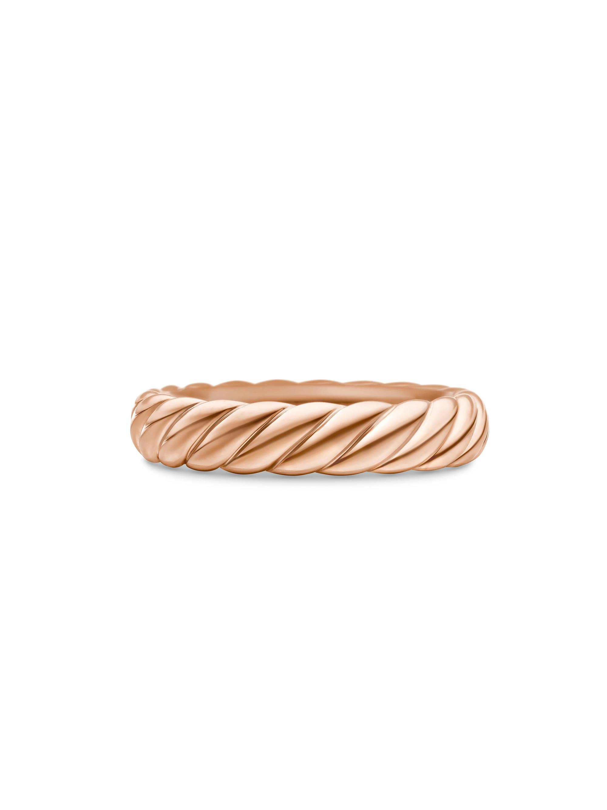 David Yurman Women's Sculpted Cable Band Ring In 18K Rose Gold - Rose Gold