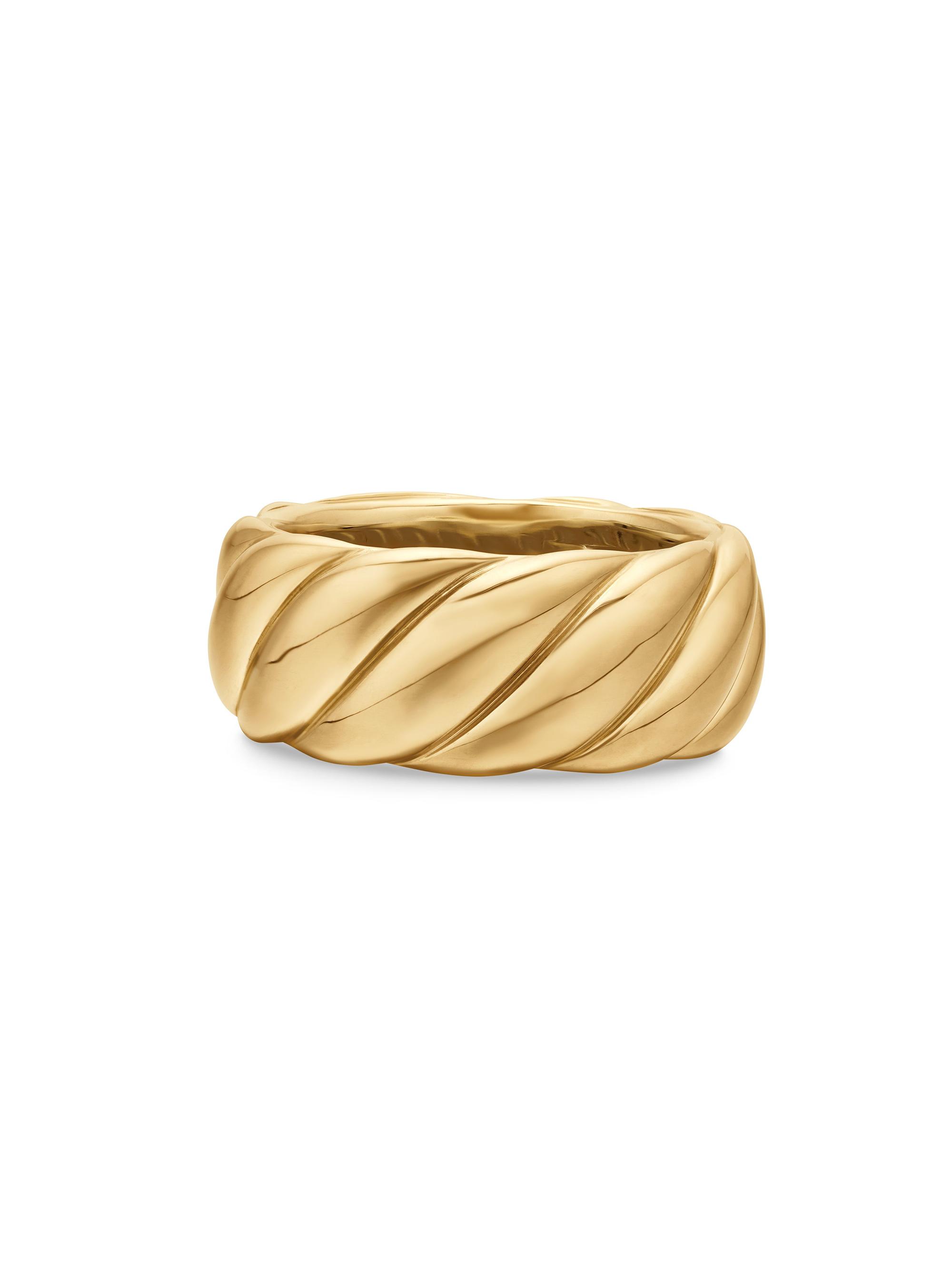 David Yurman Women's Sculpted Cable Band Ring In 18K Yellow Gold - Gold