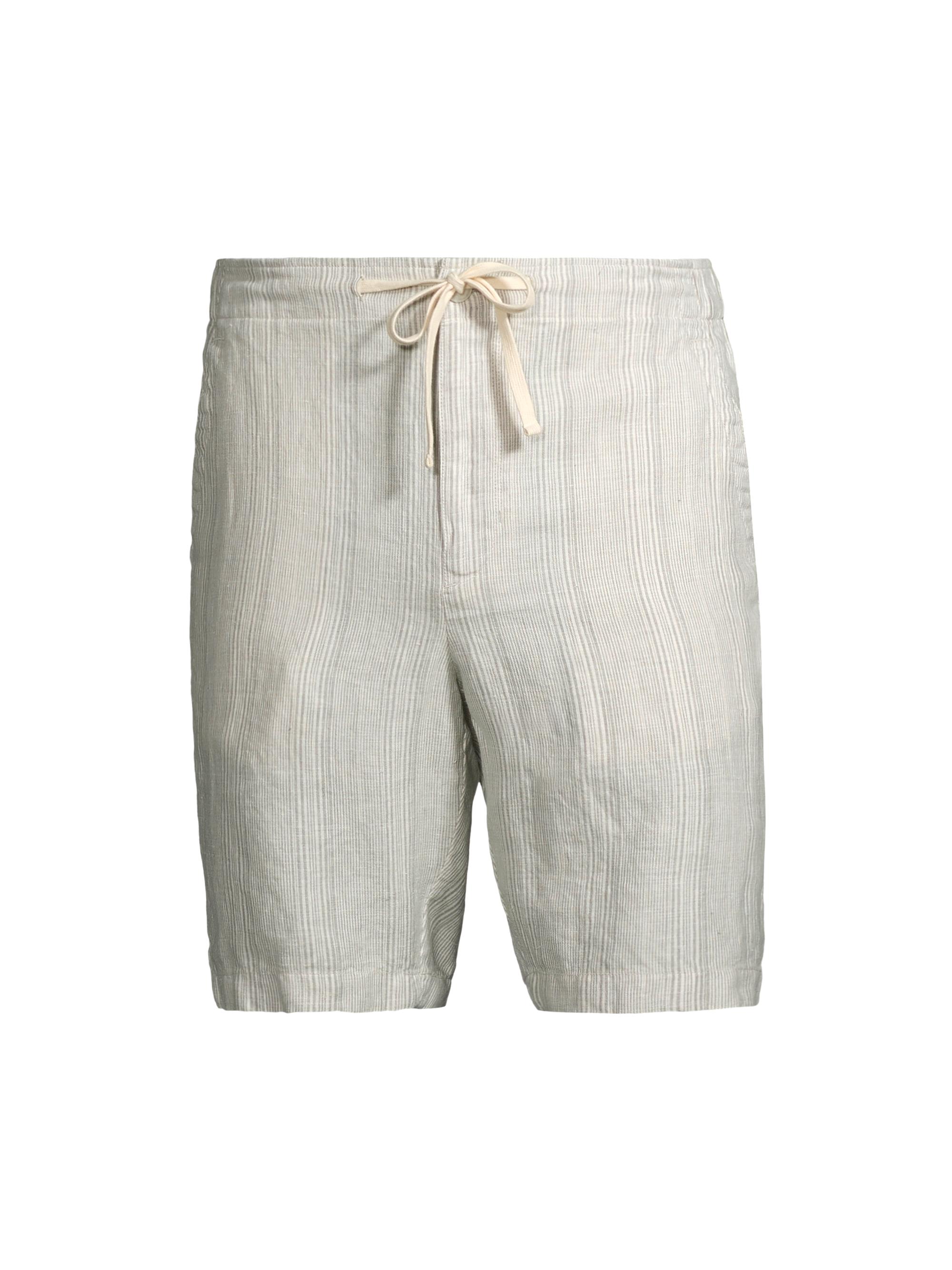 Vince Men's Shadow Stripe Drawstring Shorts - Alabaster Limestone