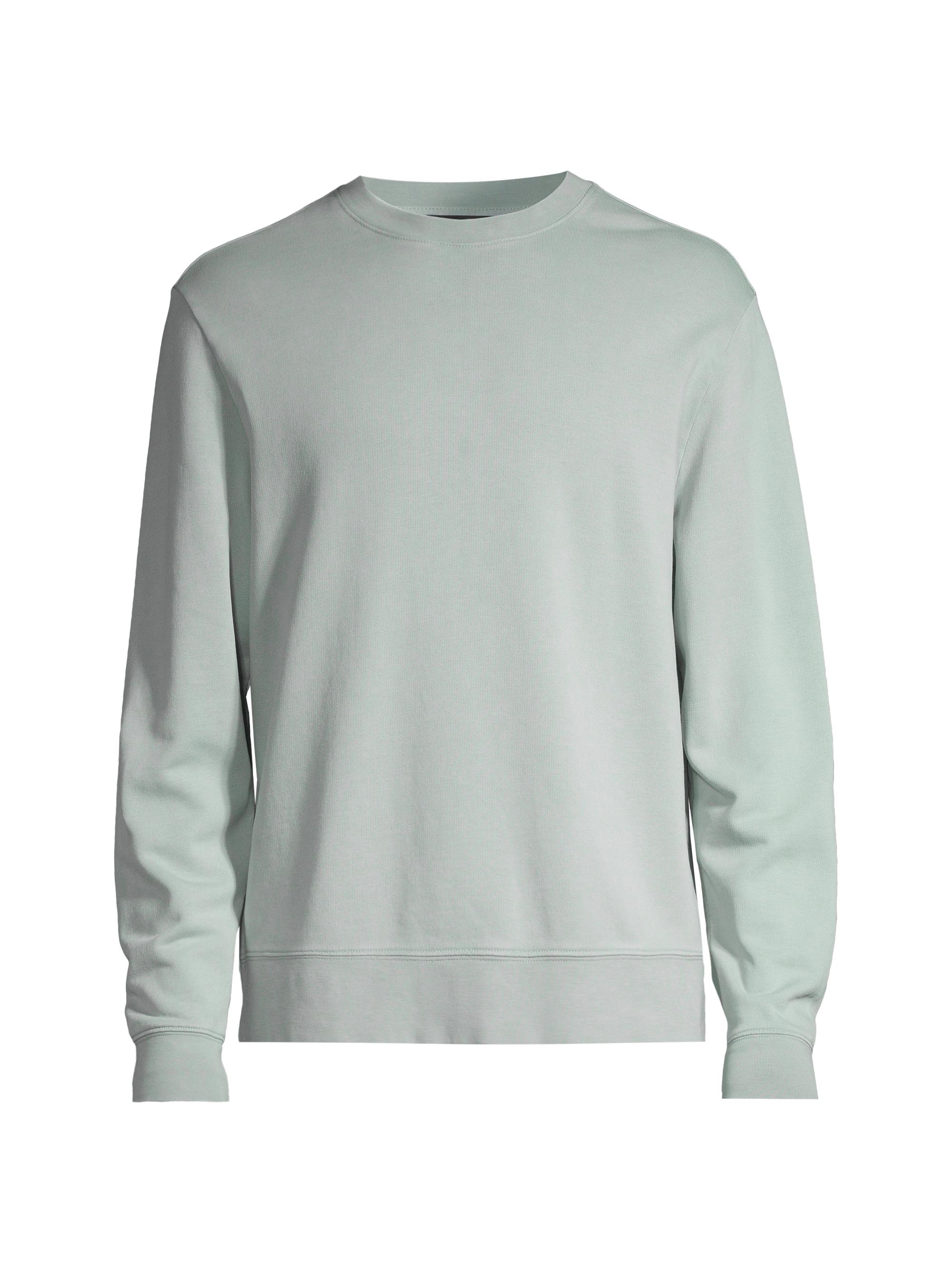 Vince Men's Cotton Crewneck Sweatshirt - Washed Ceramic Blue