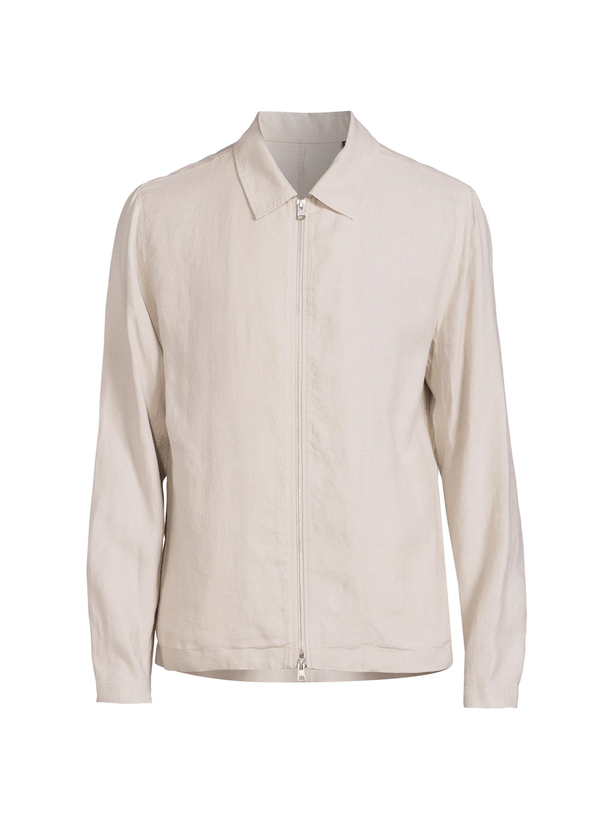 Vince Men's Hemp Zip-Front Jacket - Soft Clay