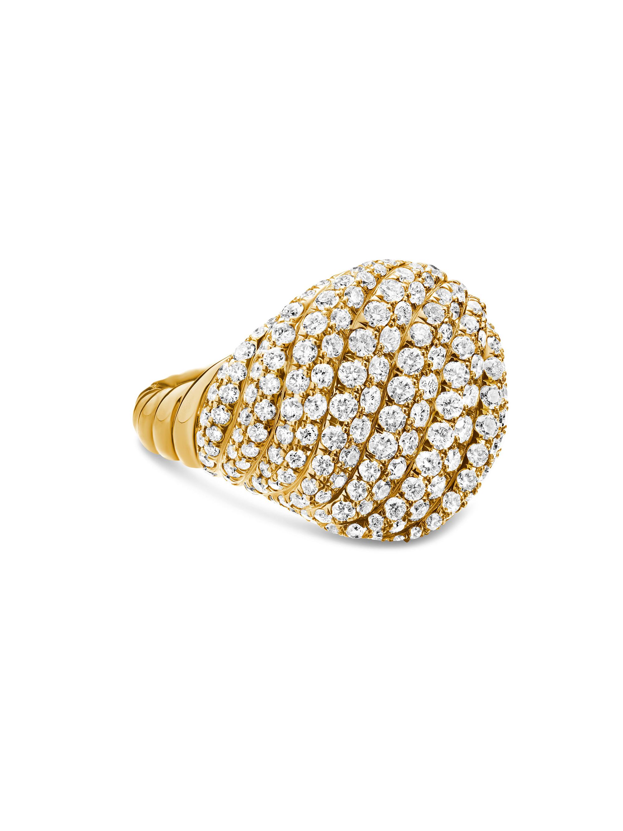 David Yurman Women's Sculpted Cable Pinky Ring in 18K Yellow Gold - Gold