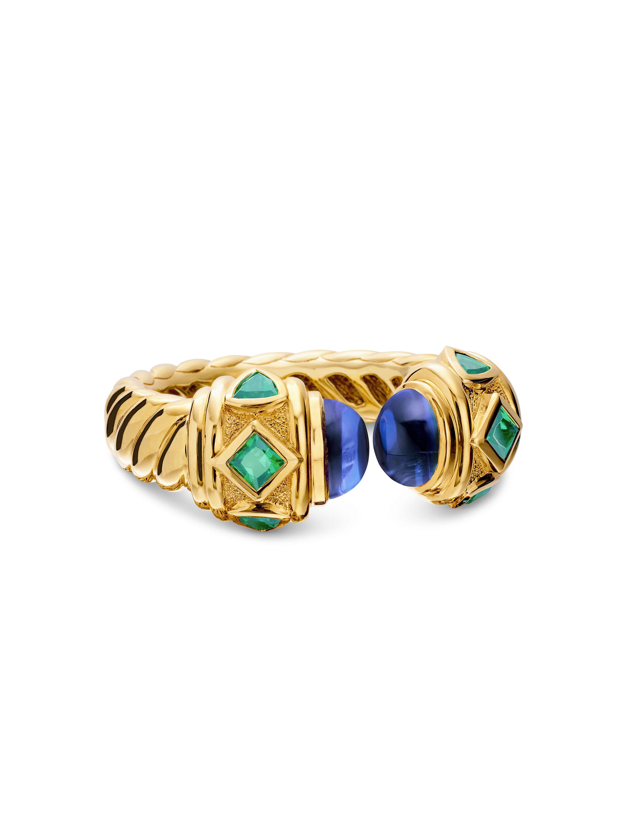 David Yurman Women's Renaissance Color Ring in 18K Yellow Gold - Tanzanite
