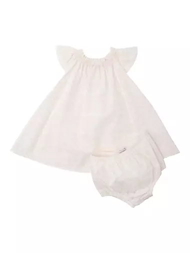 Baby Girl's Logo Print Dress & Bloomers Set