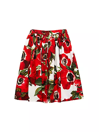 Little Girl's & Girl's Floral Midi-Skirt