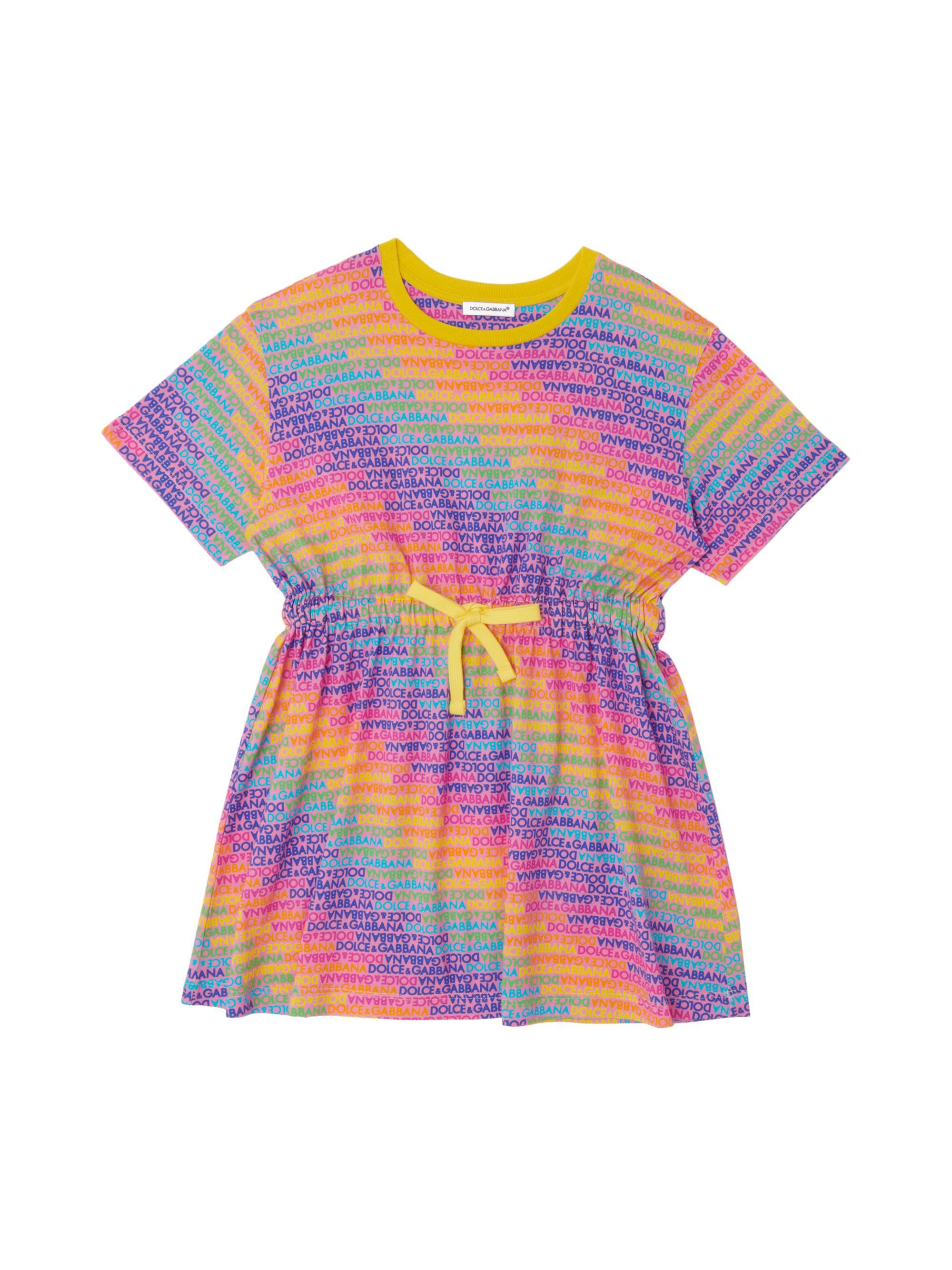 Dolce & Gabbana Little Girl's & Girl's Logomania Rainbow Print T-Shirt Dress