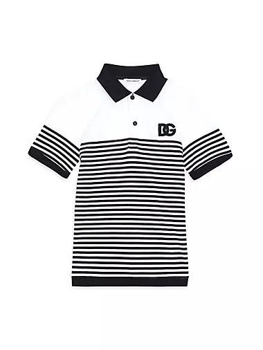 Little Boy's & Boy's Striped Logo Polo Shirt