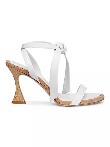 Clarita 85MM Leather Ankle-Wrap Sandals