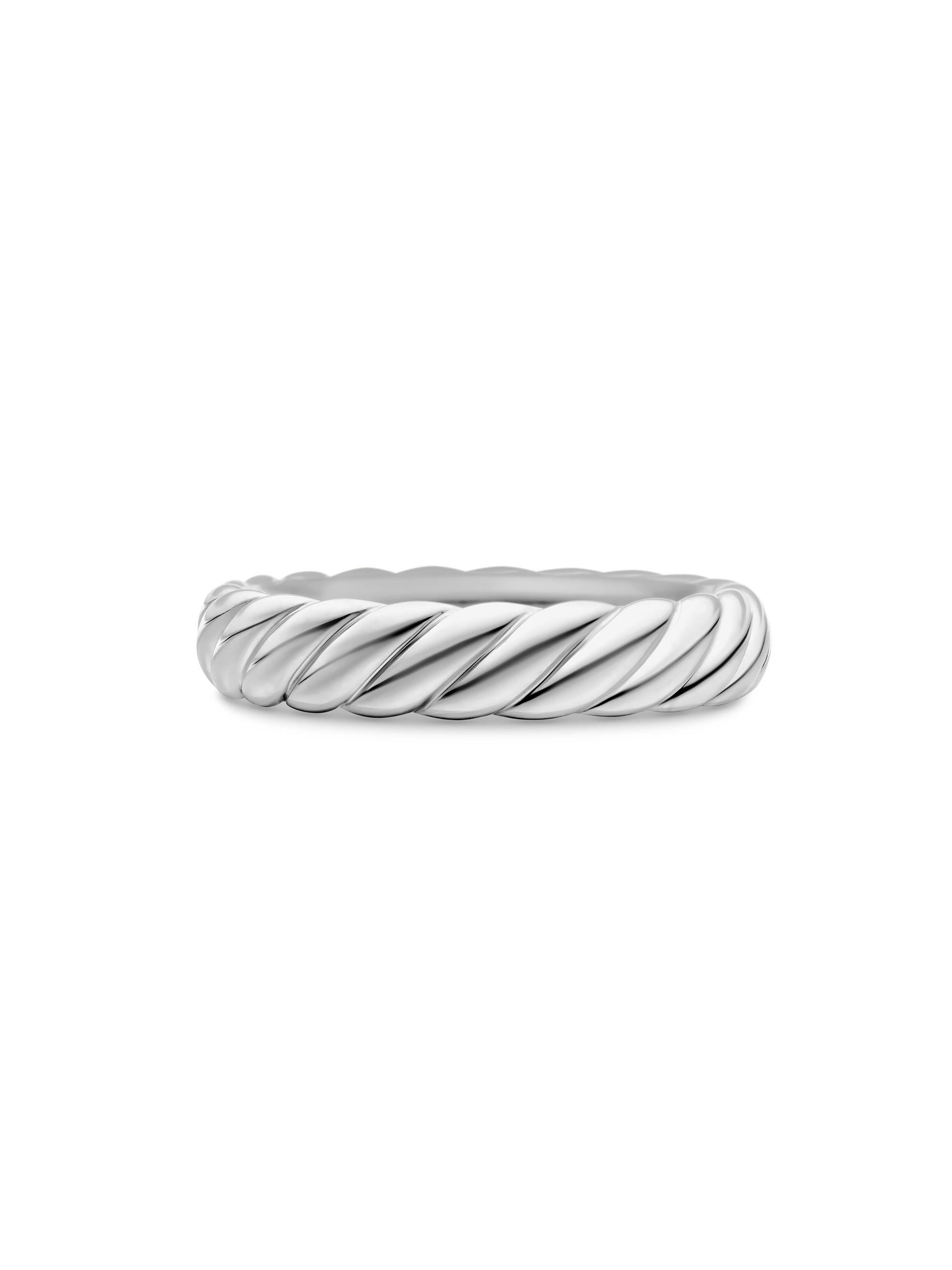 David Yurman Women's Sculpted Cable Band Ring In 18K White Gold - White Gold