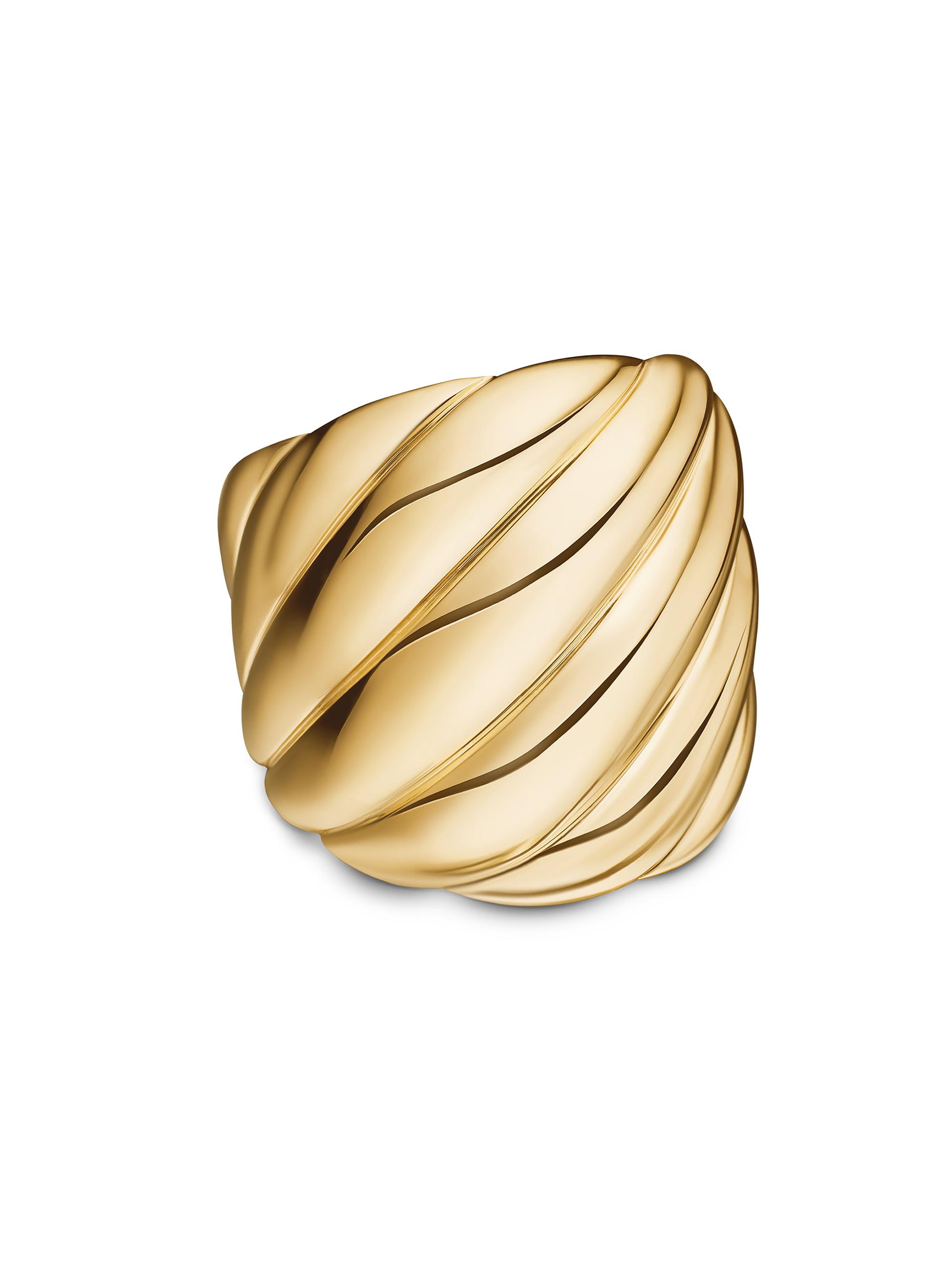 David Yurman Women's Sculpted Cable Ring in 18K Yellow Gold - Gold