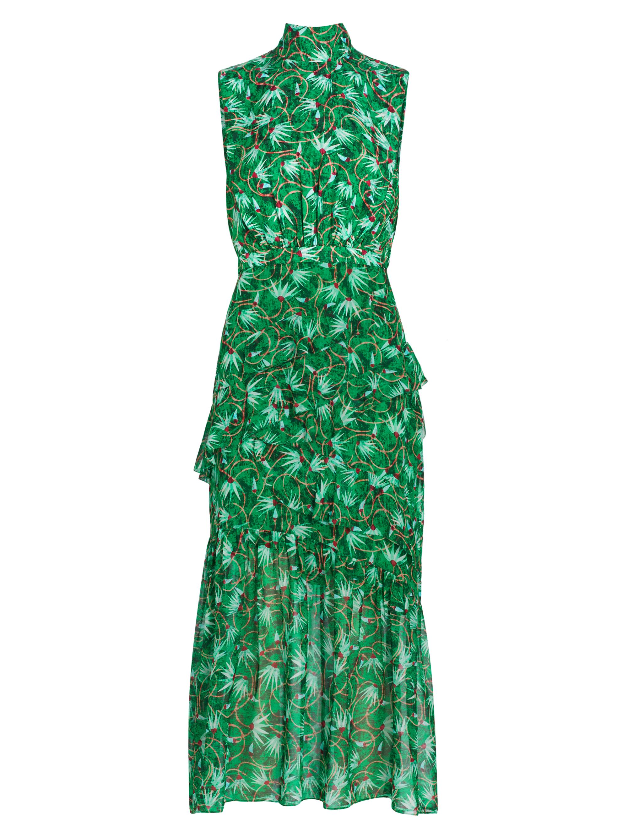 saloni fleur silk midi dress Saloni Fleur silk midi dress - Blue