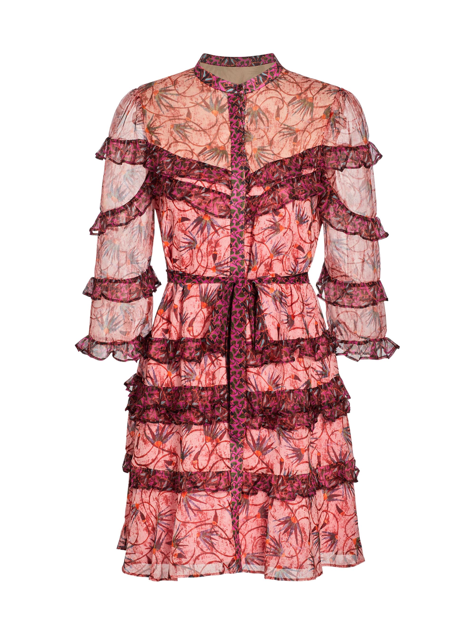 Saloni Women's Tasha Silk Floral Ruffled Minidress - Padma Hibiscus