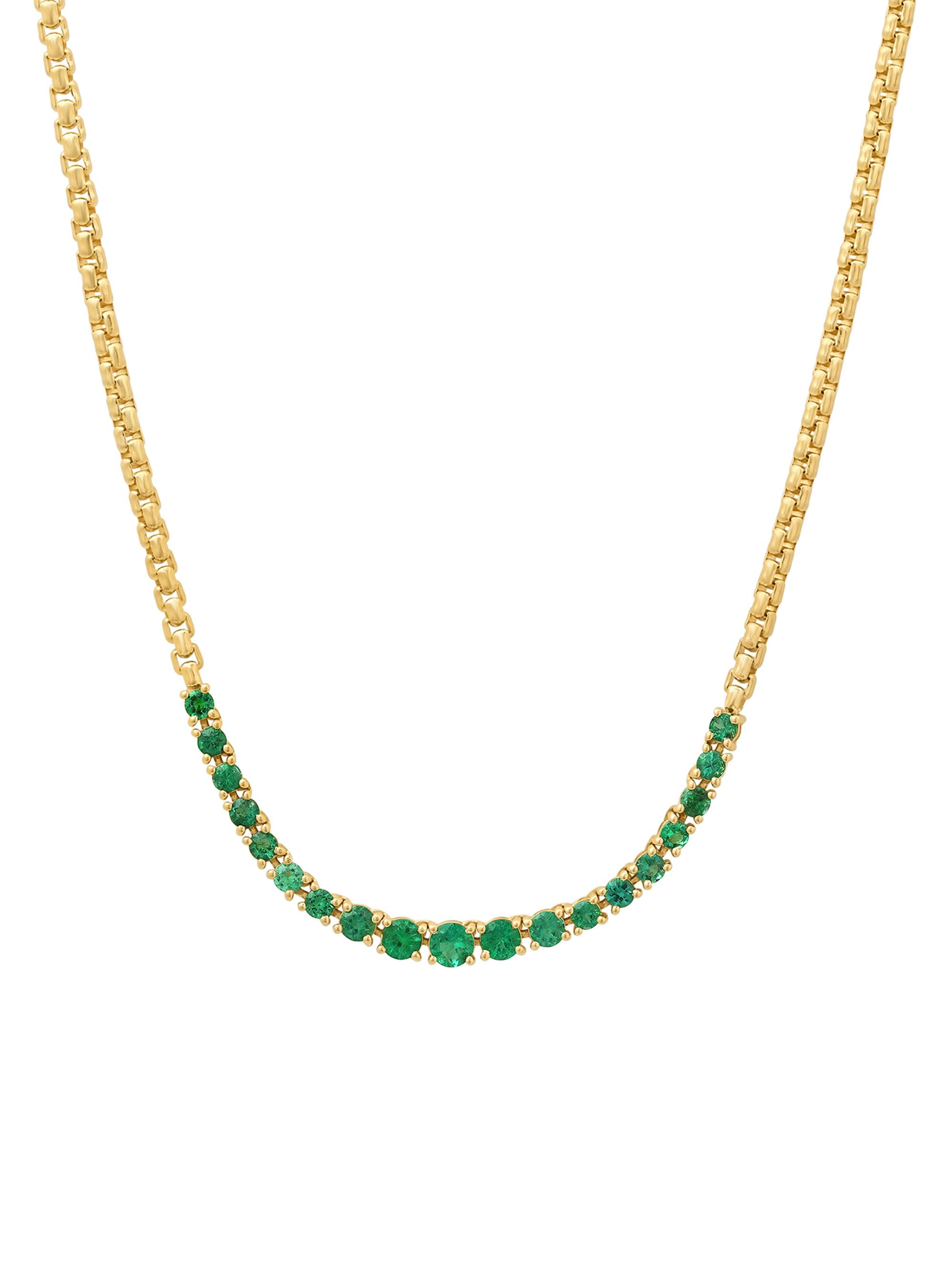 Shylee Rose Jewelry 14K Yellow Gold Emerald Necklace Saks