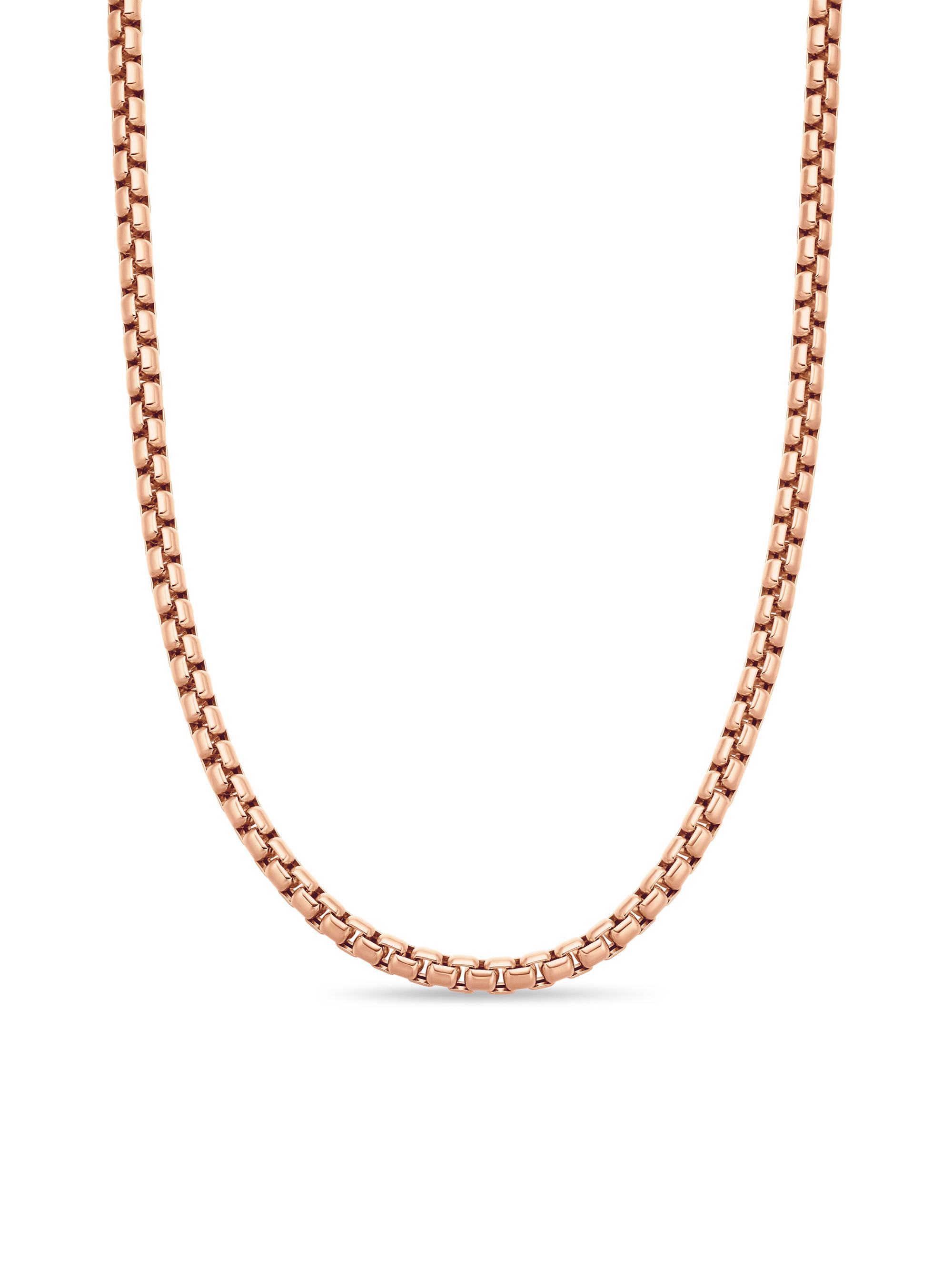 David Yurman Men's Box Chain Necklace In 18K Rose Gold, 5mm - Rose Gold