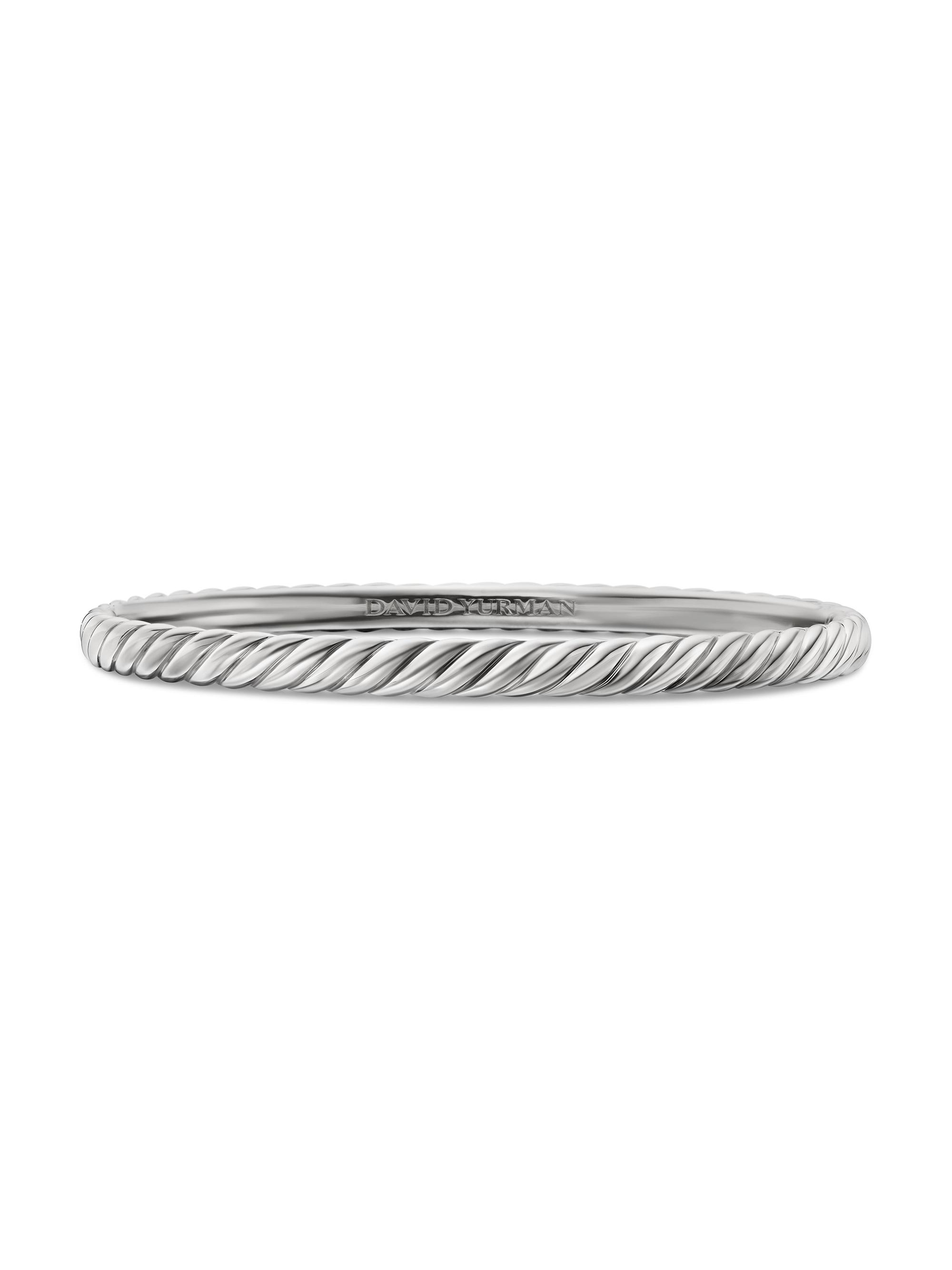 David Yurman Women's Sculpted Cable Bangle Bracelet in 18K White Gold - White Gold