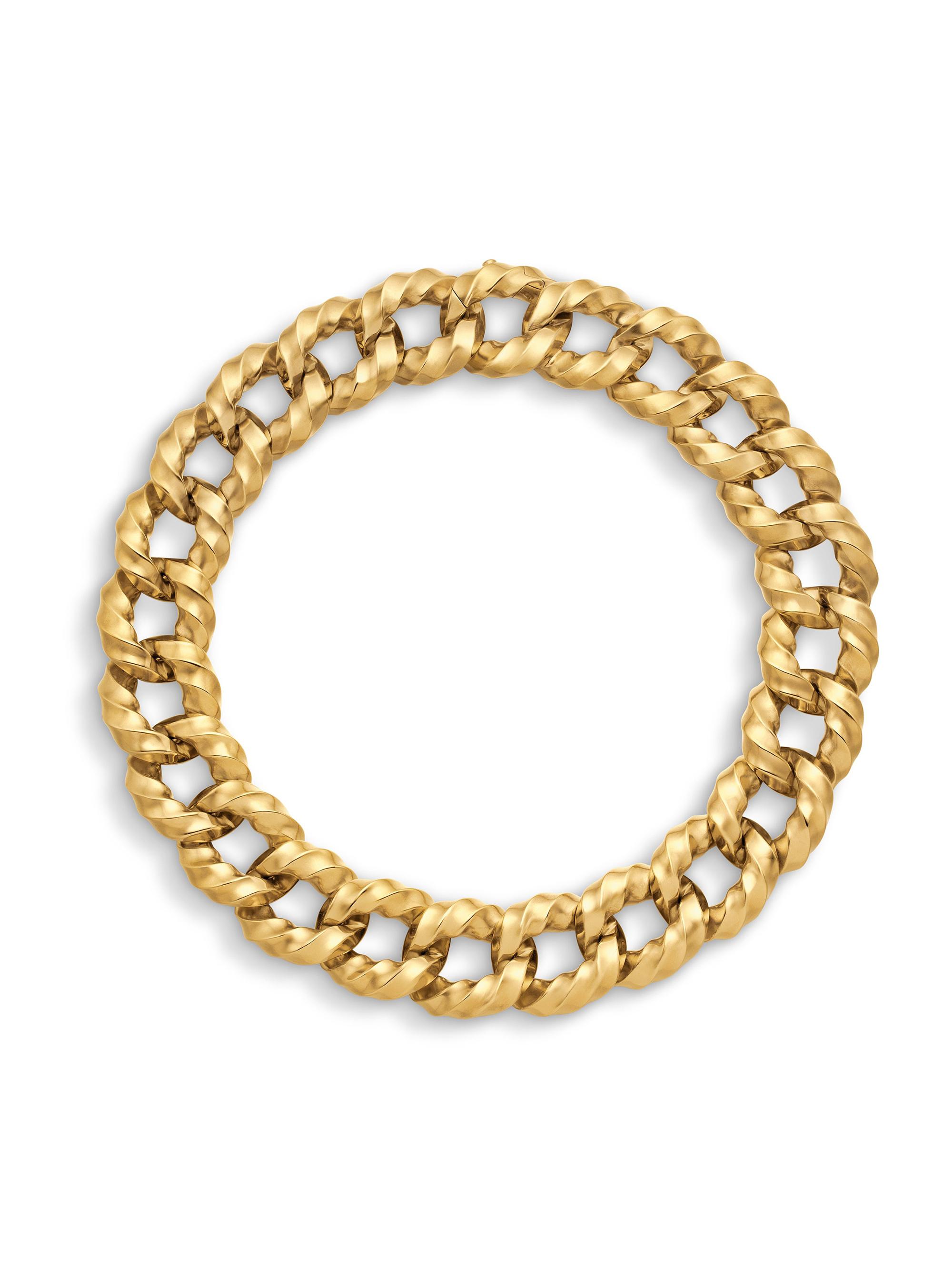 David Yurman Women's Cable Edge Curb Chain Necklace In 18K Yellow Gold - Gold