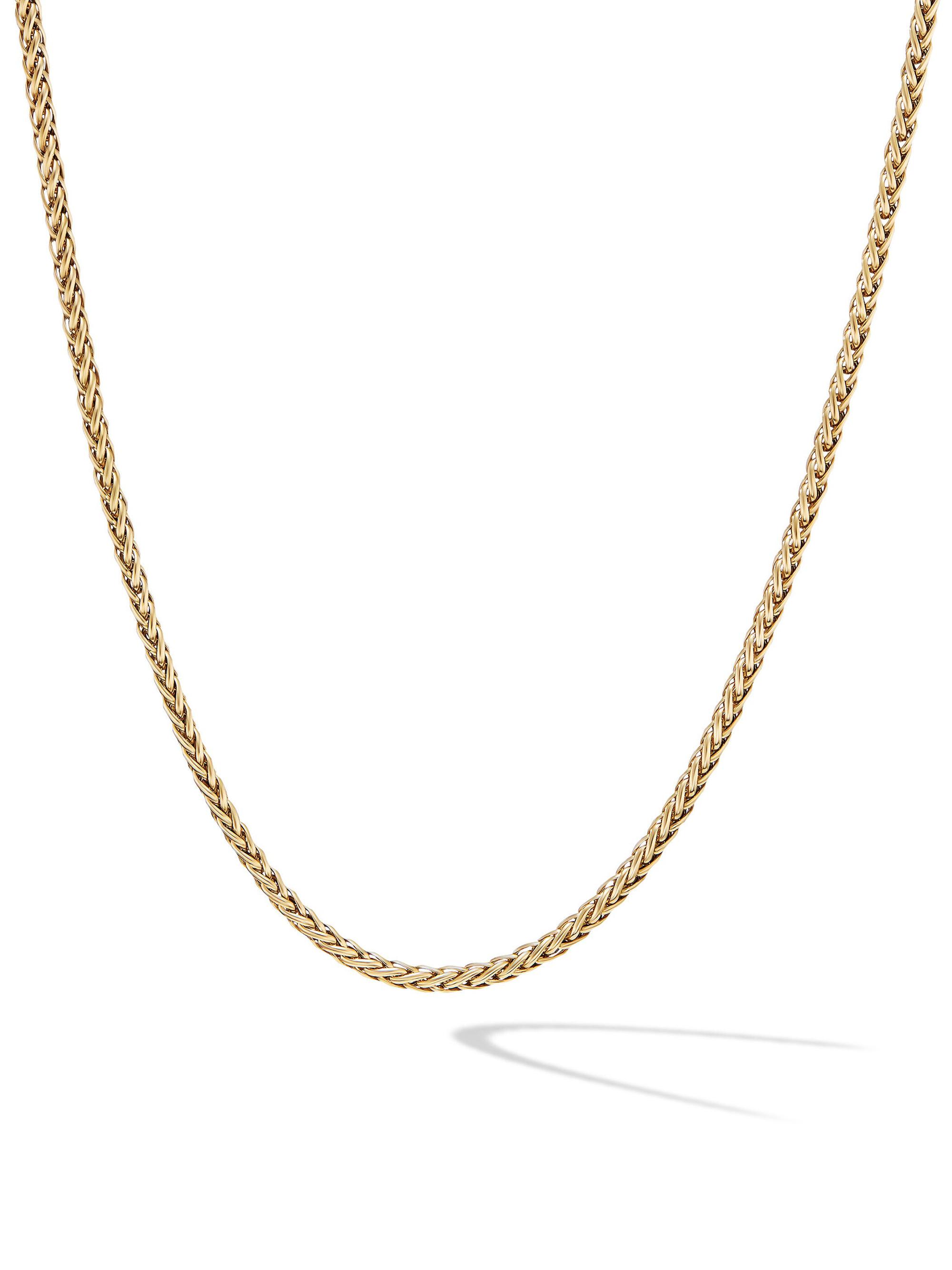 David Yurman Men's Wheat Chain Necklace in 18K Yellow Gold - Gold