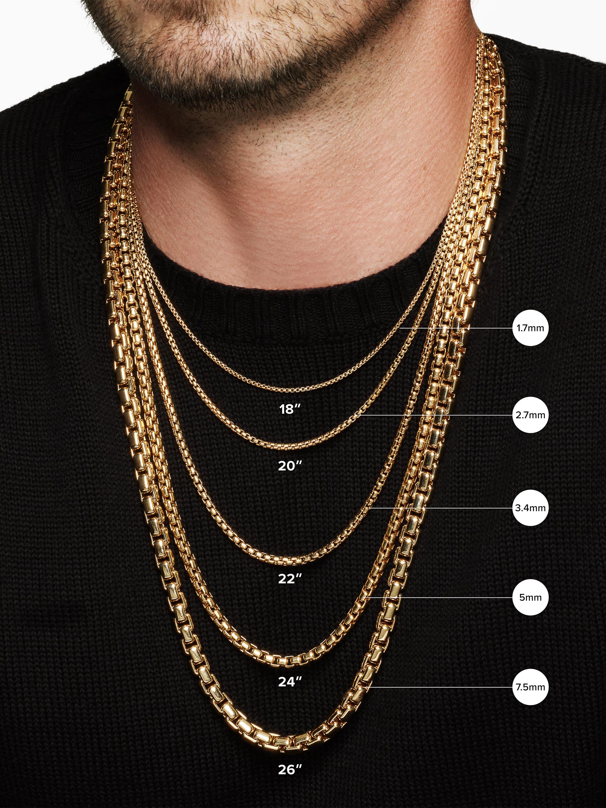 David Yurman ボックスチェーン ネックレス 22inch David Yurman Box Chain Necklace in 18K Rose Gold, 1.7mm | Saks