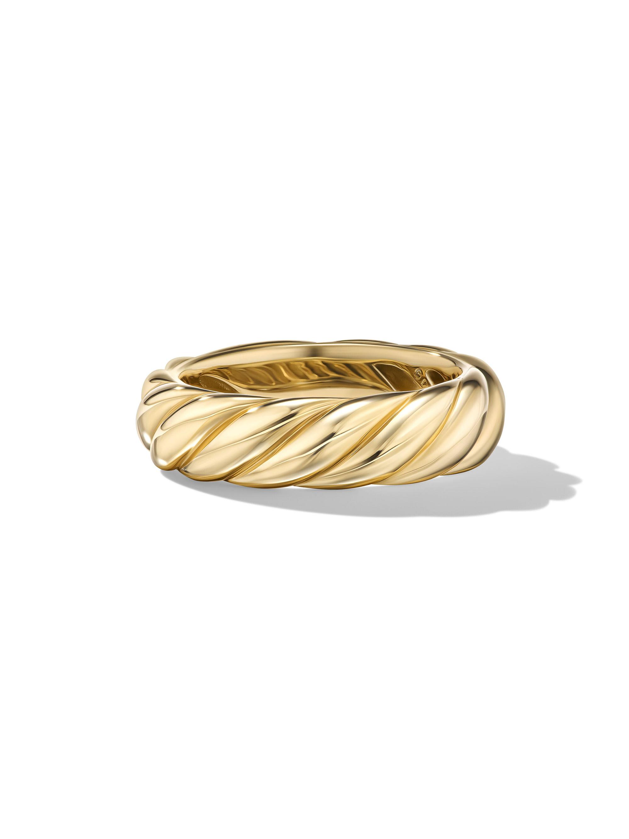 David Yurman Women's Sculpted Cable Band Ring In 18K Yellow Gold - Gold